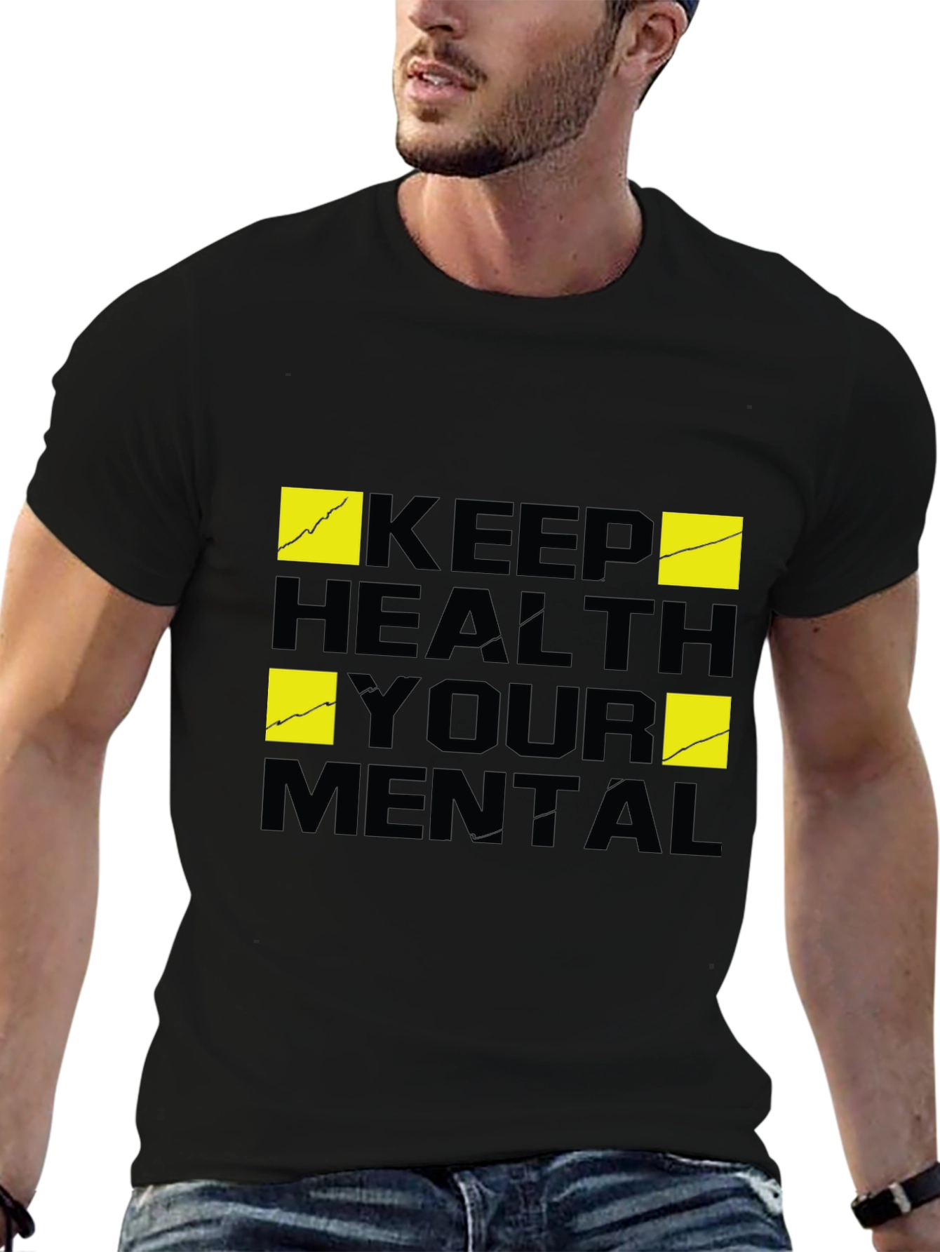 Keep Your Mental Health T-Shirt - Black Graphic Tee