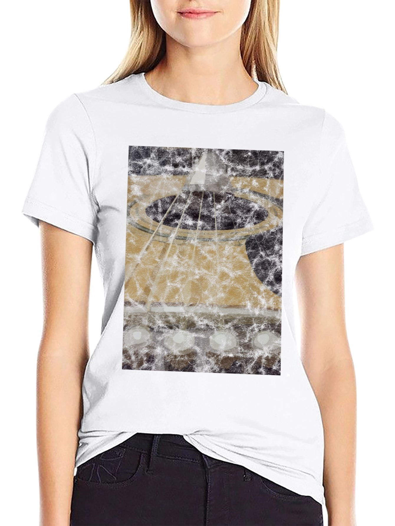 Abstract Acoustic Guitar Graphic T-Shirt