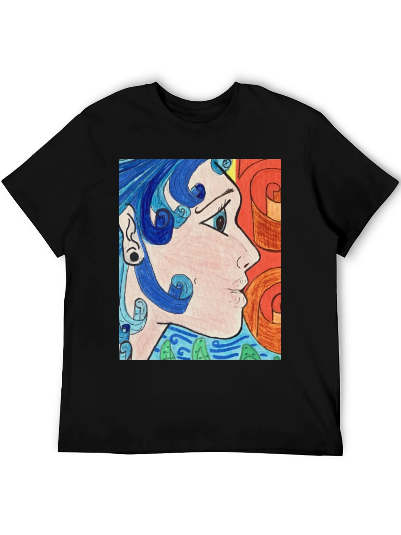 Abstract Art Graphic Tee - Black Unisex Shirt
