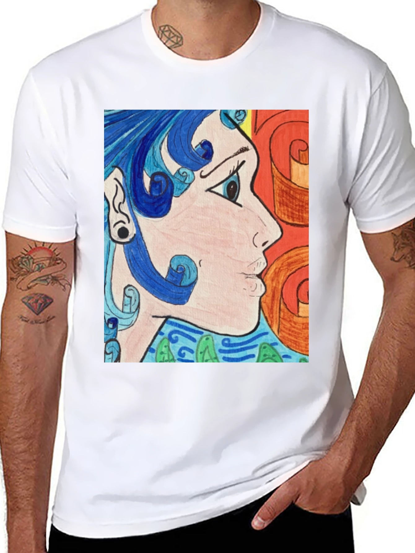 Abstract Art Graphic Tee - Black Unisex Shirt