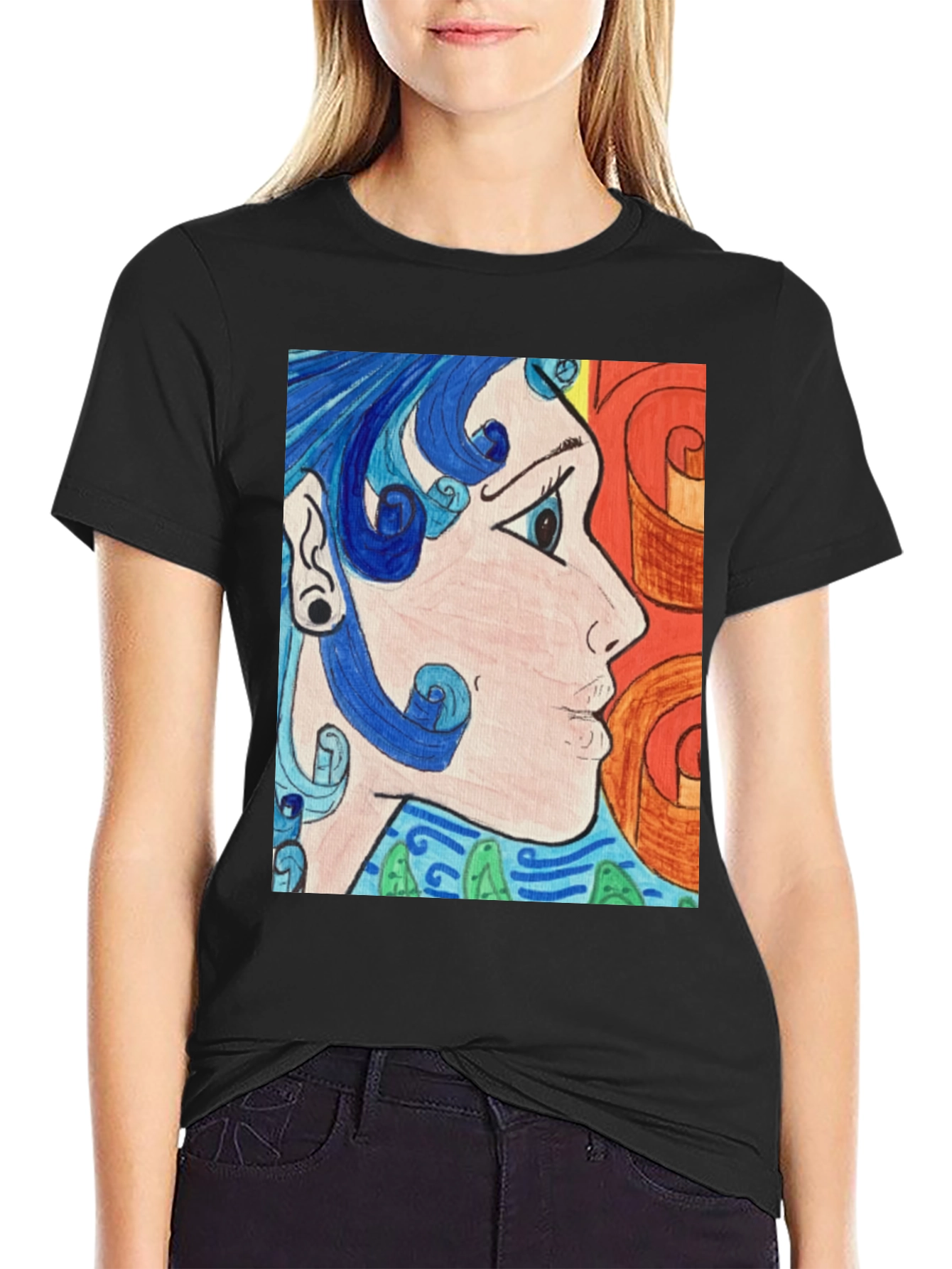 Abstract Art Graphic Tee - Black Unisex Shirt