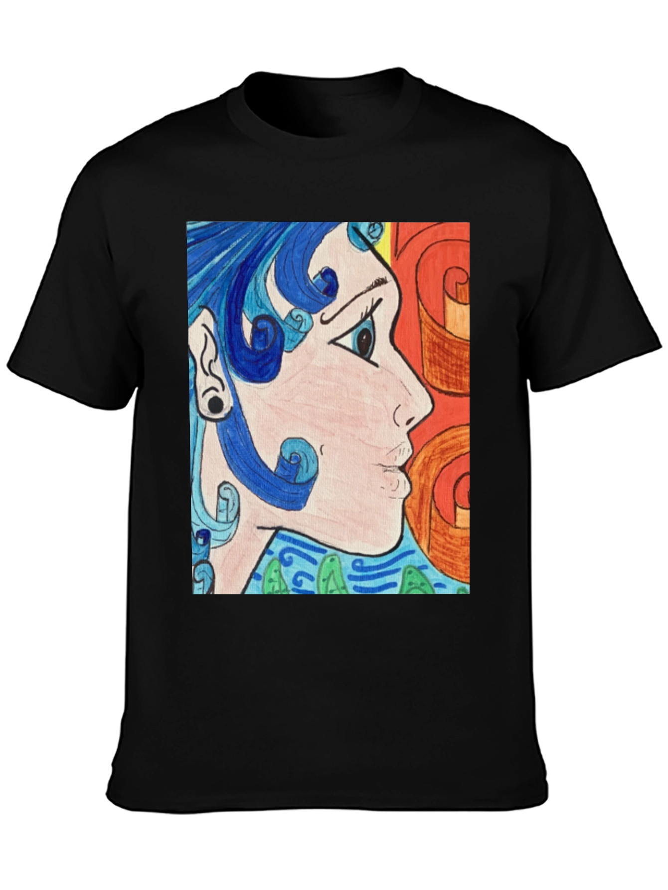 Abstract Art Graphic Tee - Black Unisex Shirt