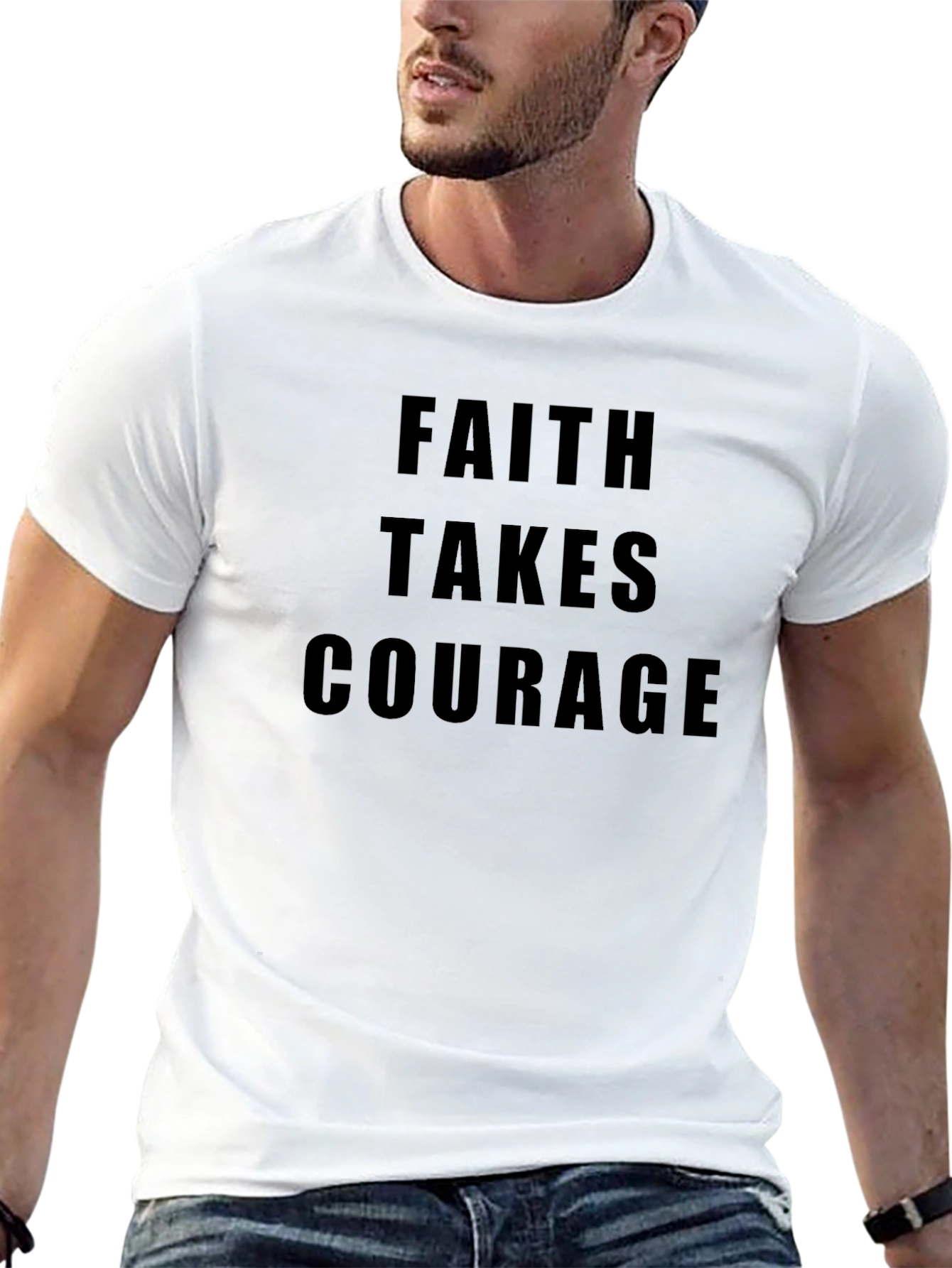 Faith Takes Courage Graphic Tee - Black