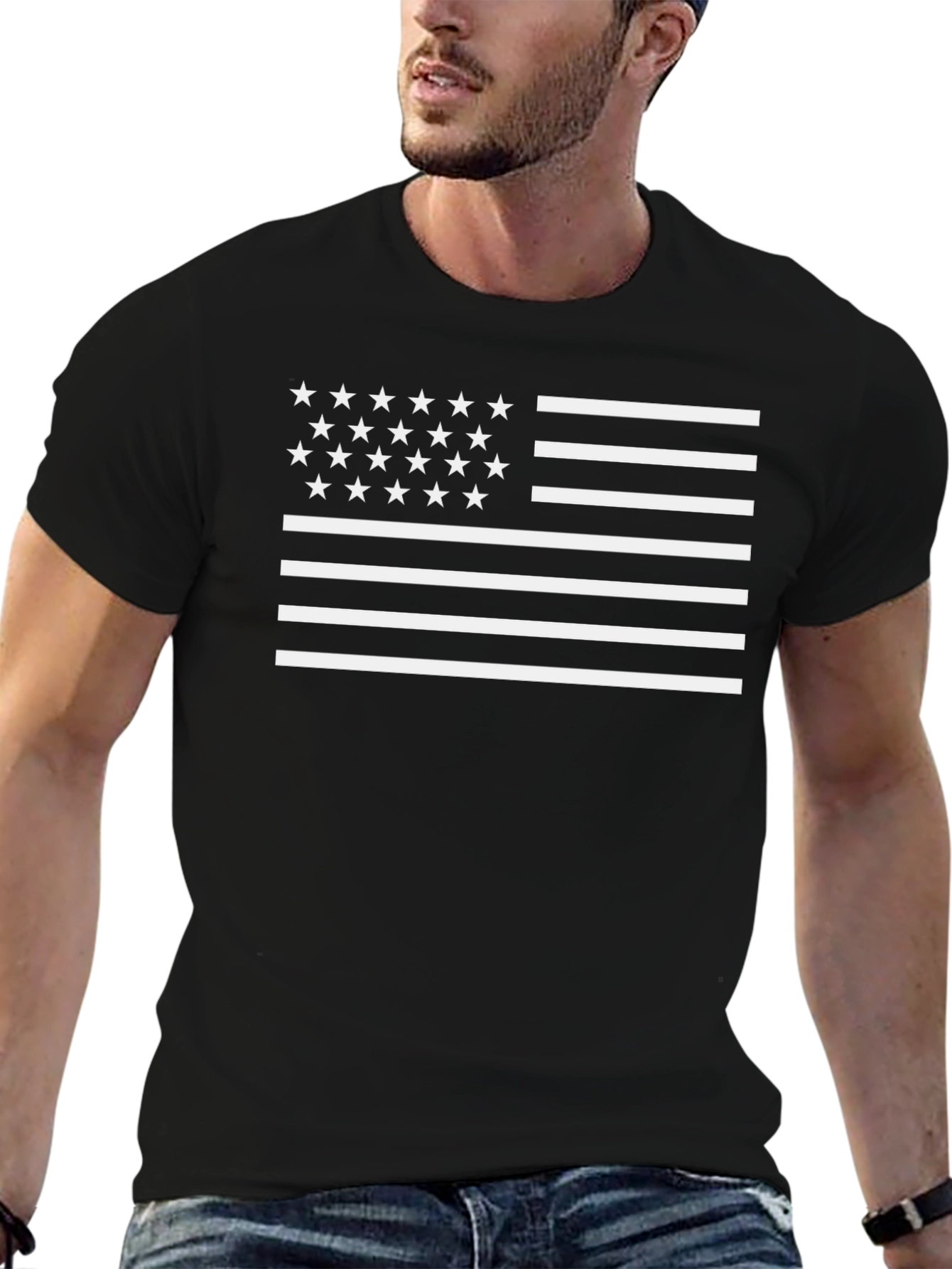 American Flag Stars and Stripes Graphic T-Shirt