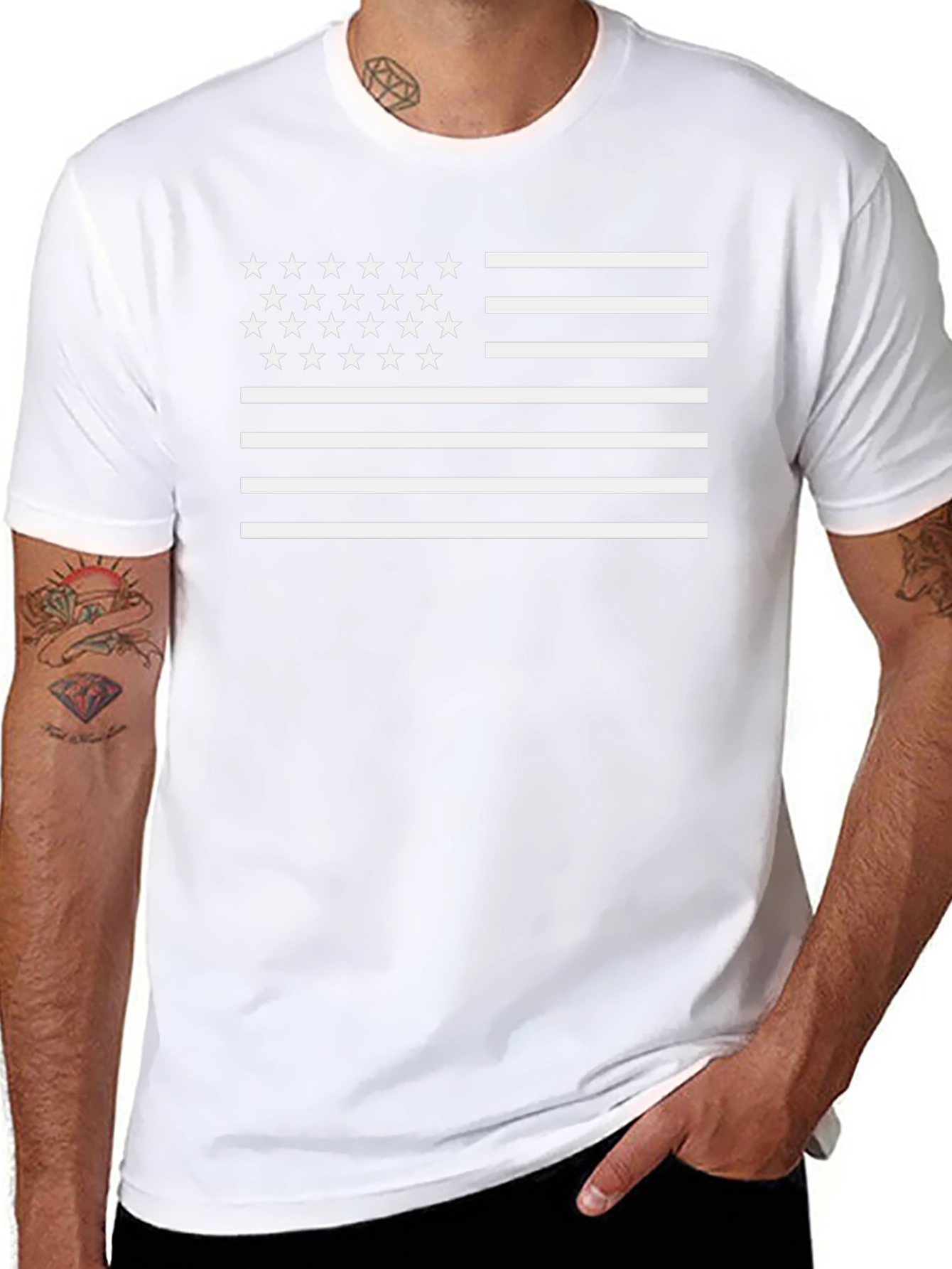 American Flag Stars and Stripes Graphic T-Shirt