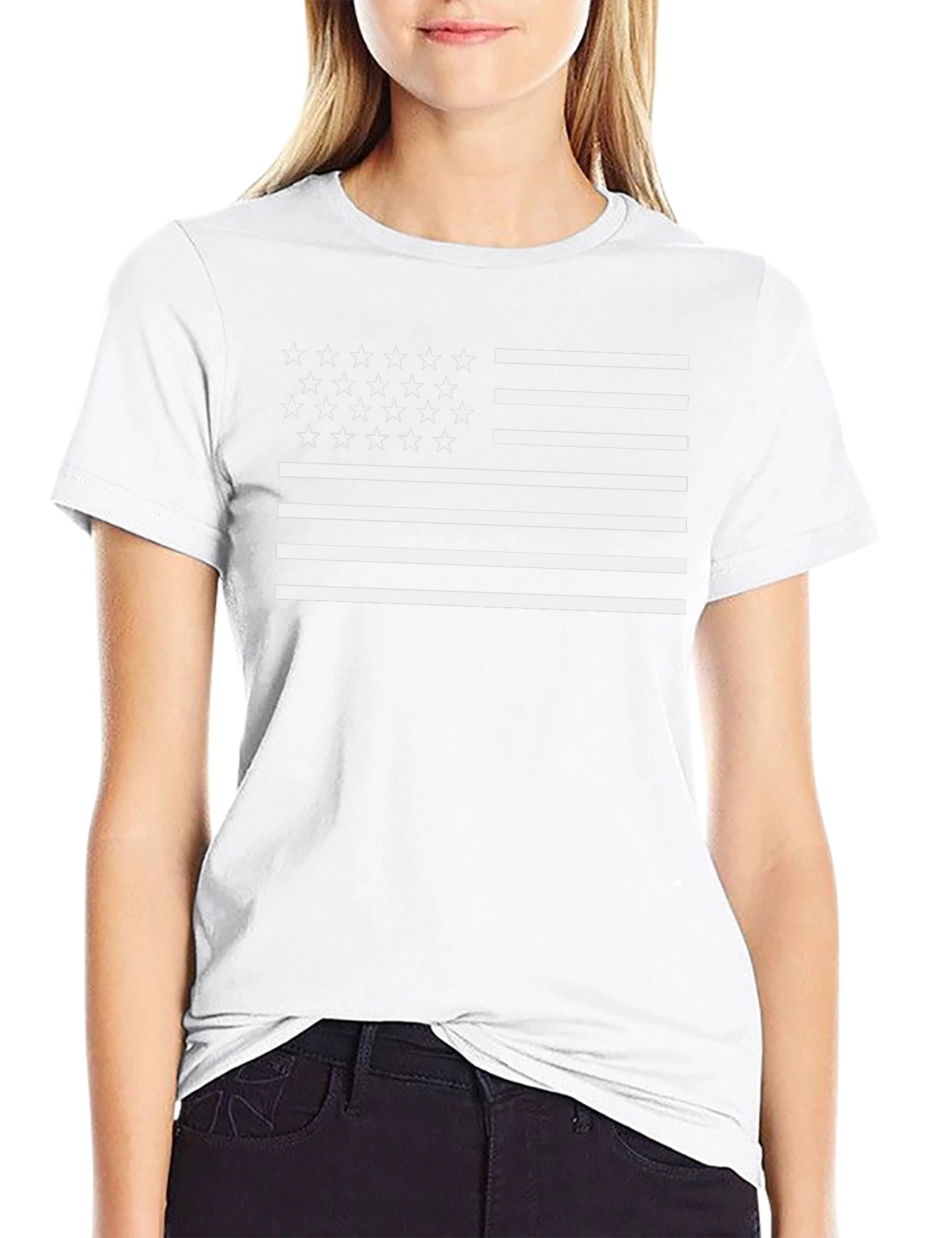 American Flag Stars and Stripes Graphic T-Shirt