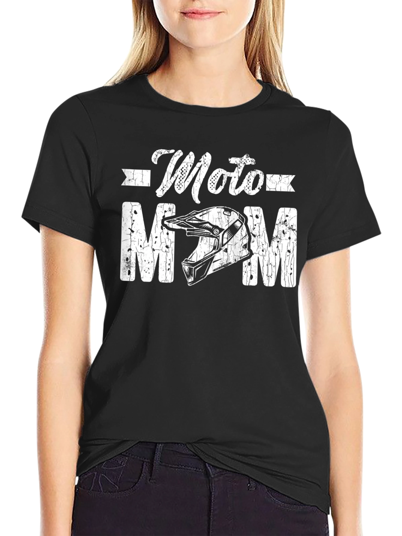 Moto Mom Graphic Tee - Black Cotton Shirt