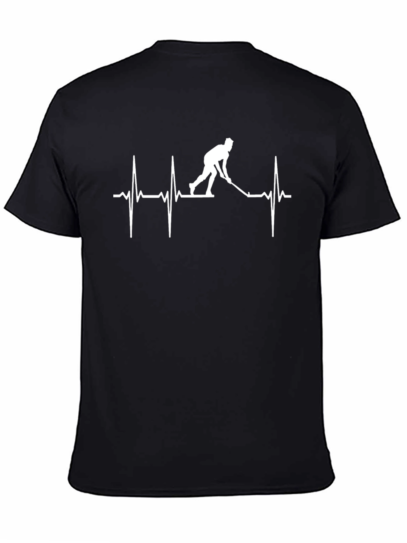 Hockey Heartbeat T-Shirt - Black Cotton Tee