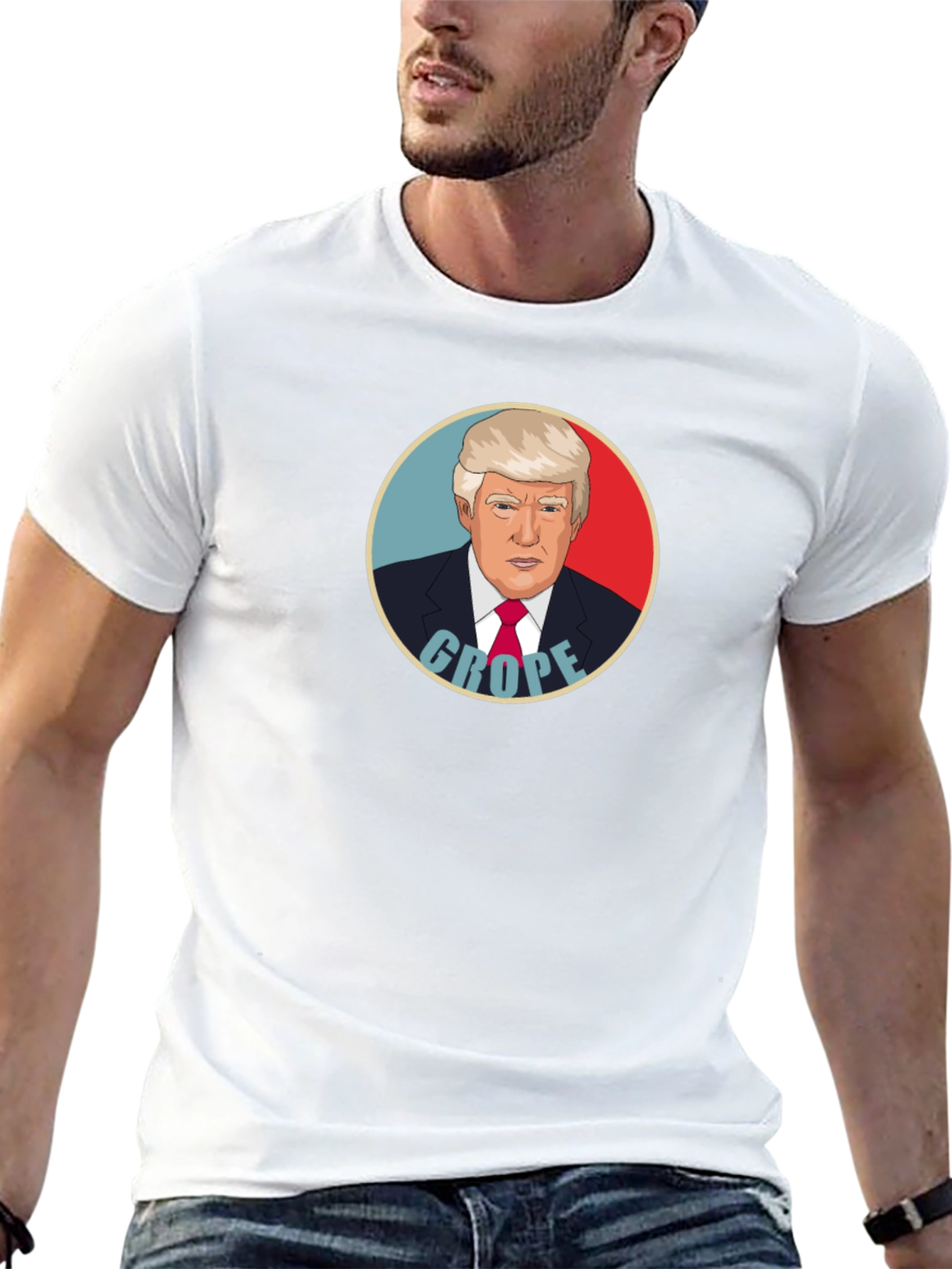 Satirical Trump Graphic T-Shirt - Black