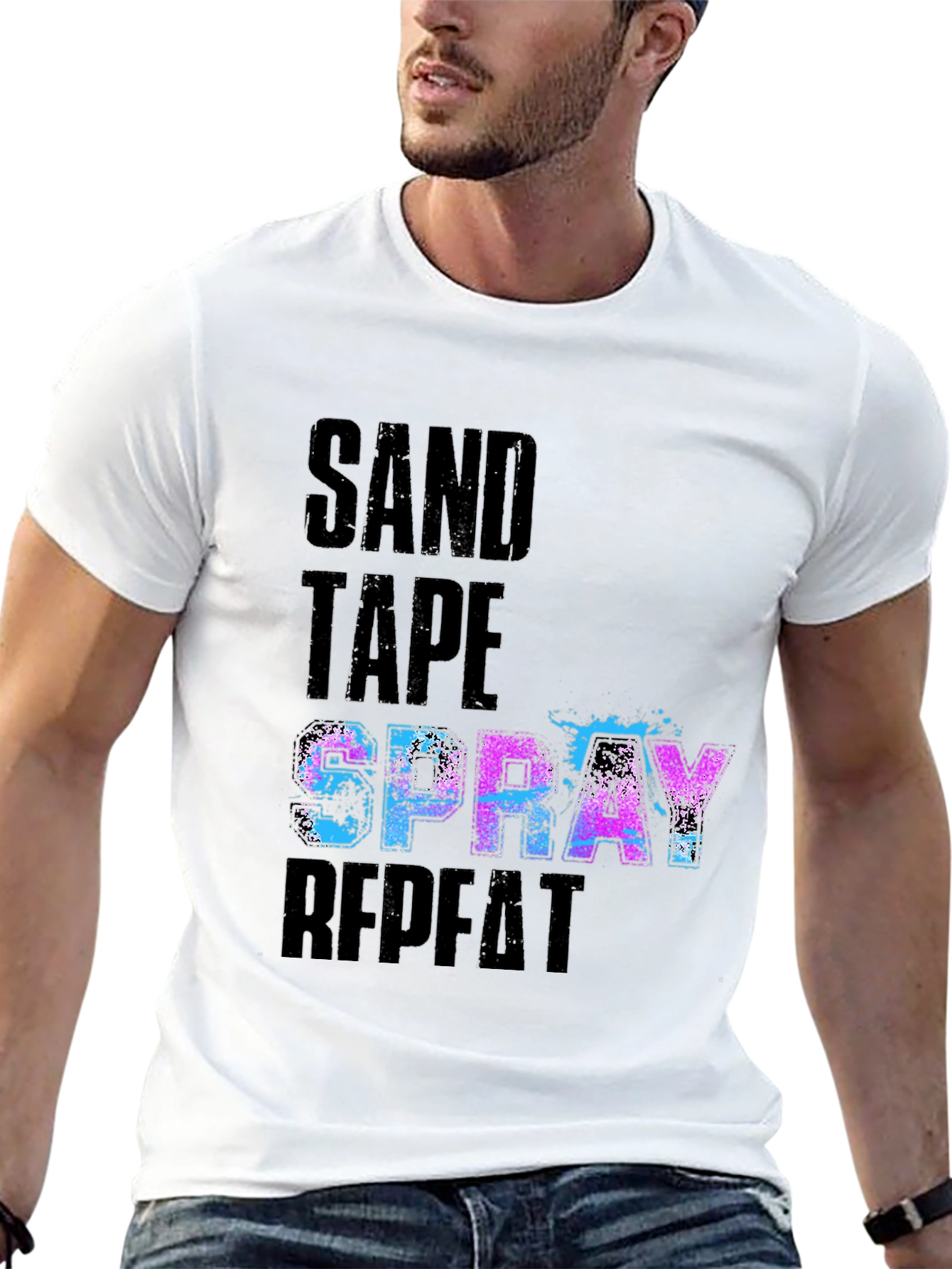 Sand Tape Spray Repeat Graphic Tee