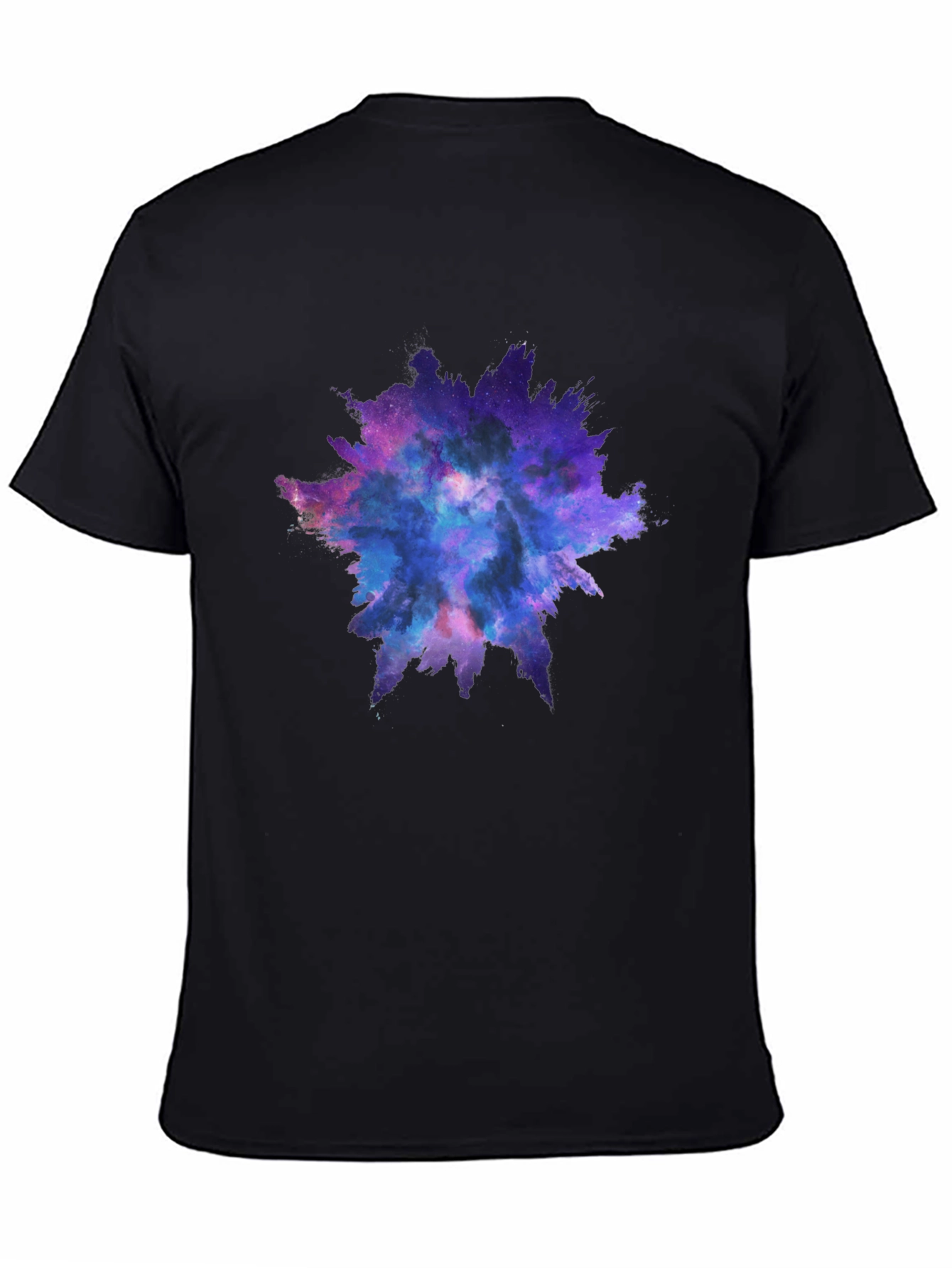 Galaxy Splash Graphic Tee - Black Cotton Casual Shirt