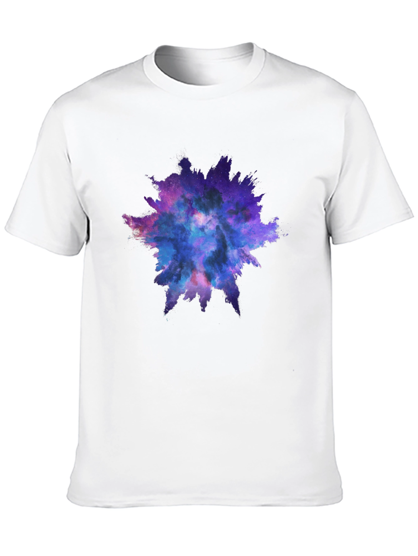 Galaxy Splash Graphic Tee - Black Cotton Casual Shirt