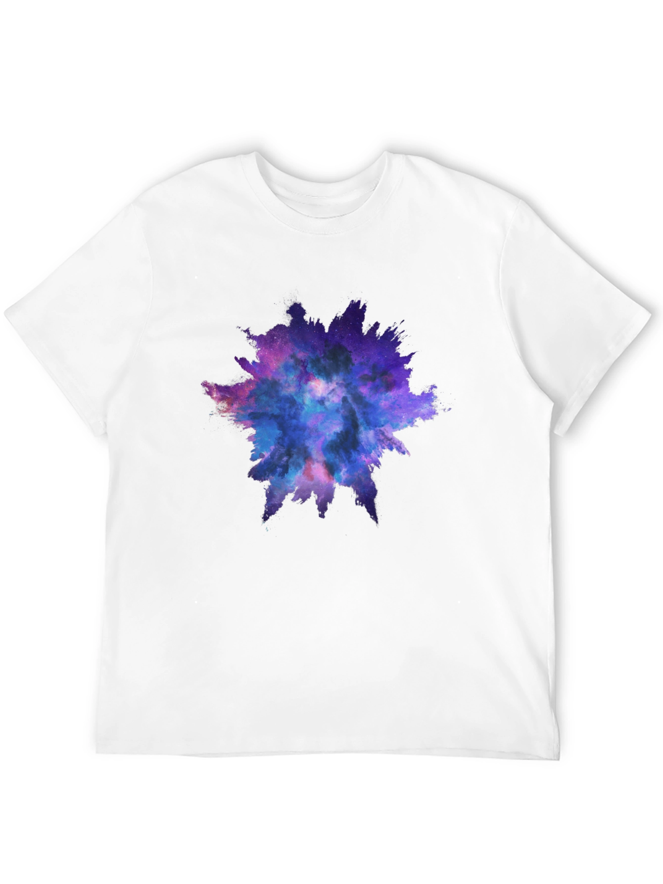 Galaxy Splash Graphic Tee - Black Cotton Casual Shirt
