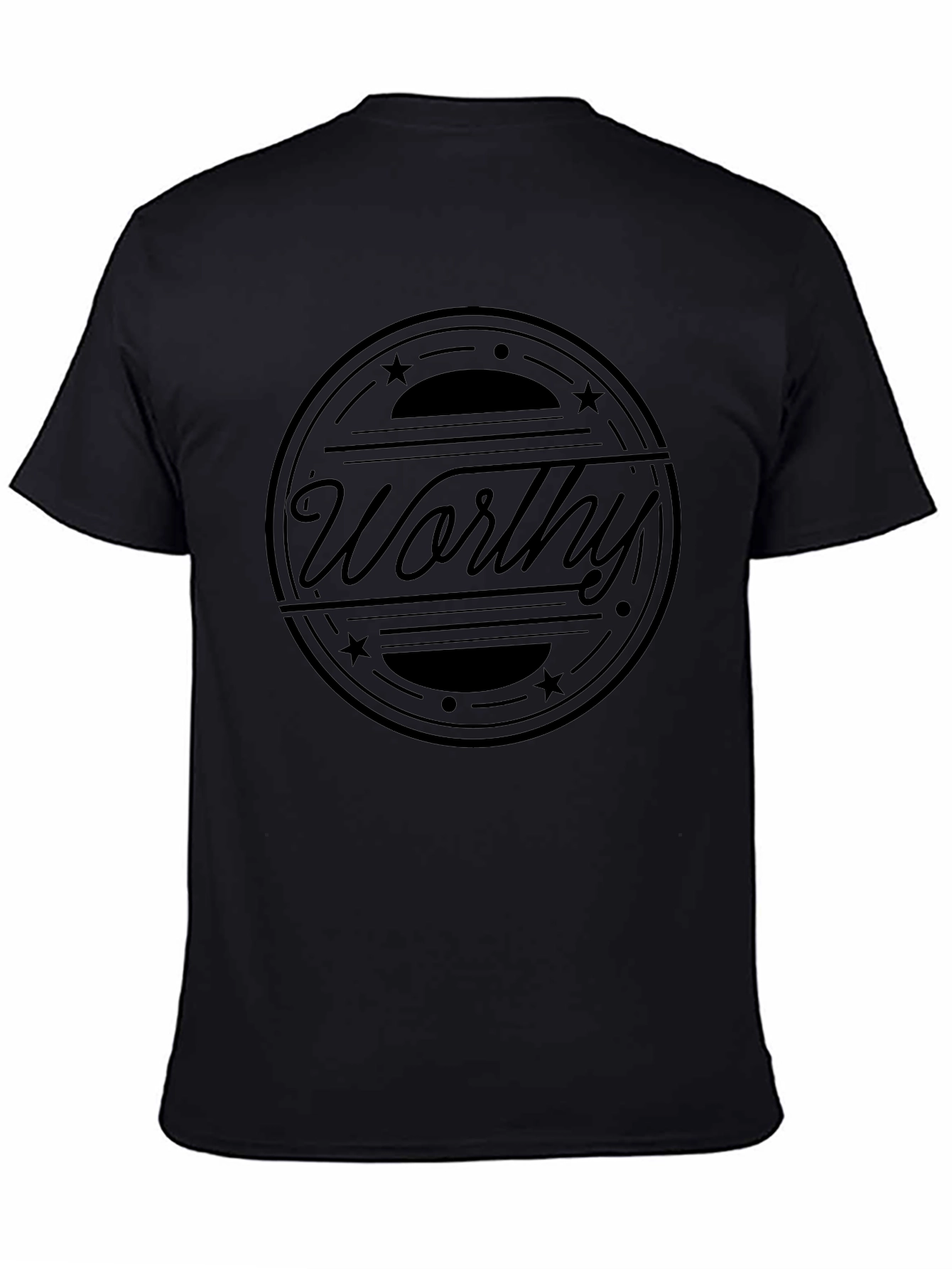 Worthy Graphic Print Black Cotton T-Shirt
