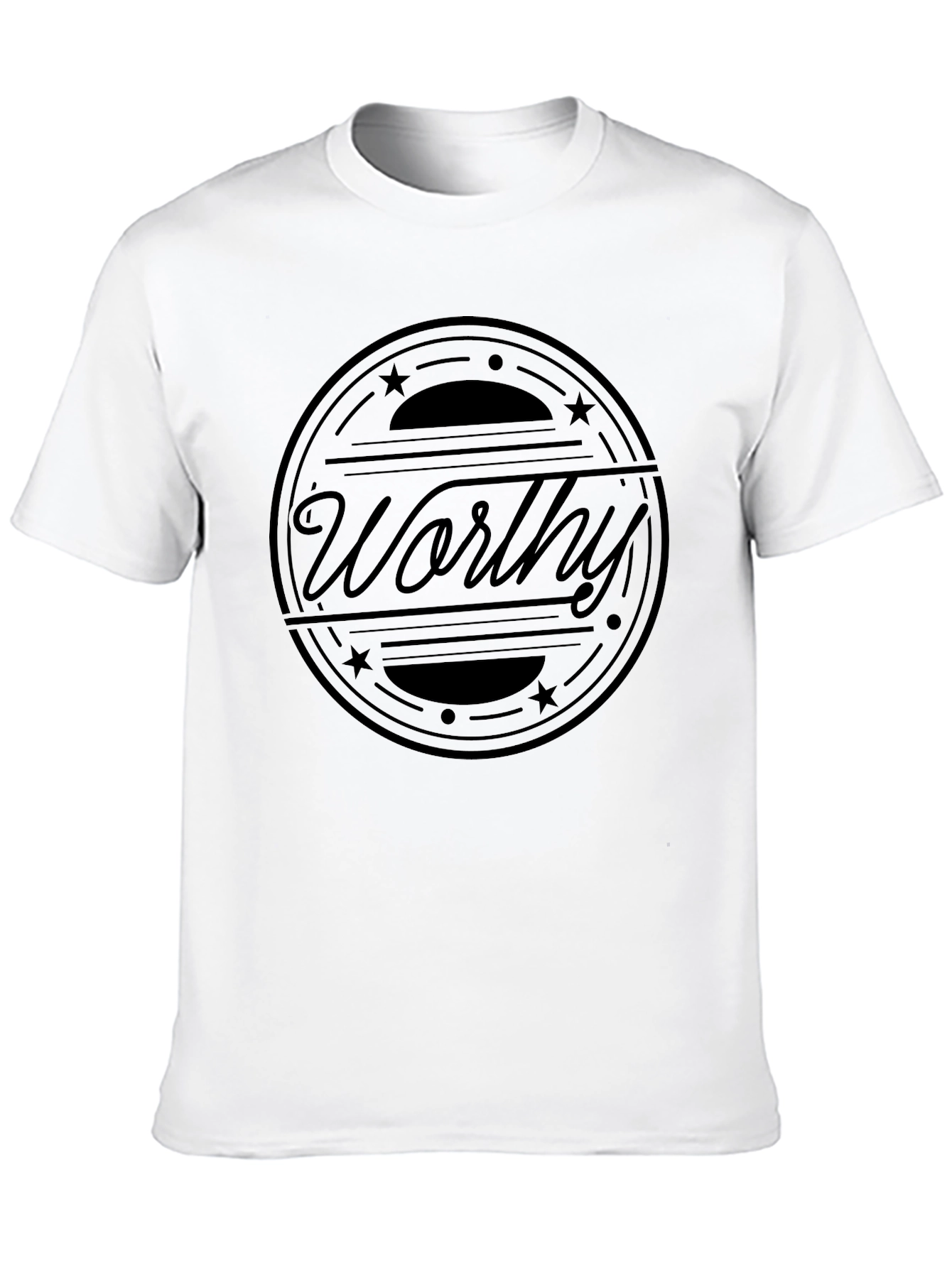 Worthy Graphic Print Black Cotton T-Shirt