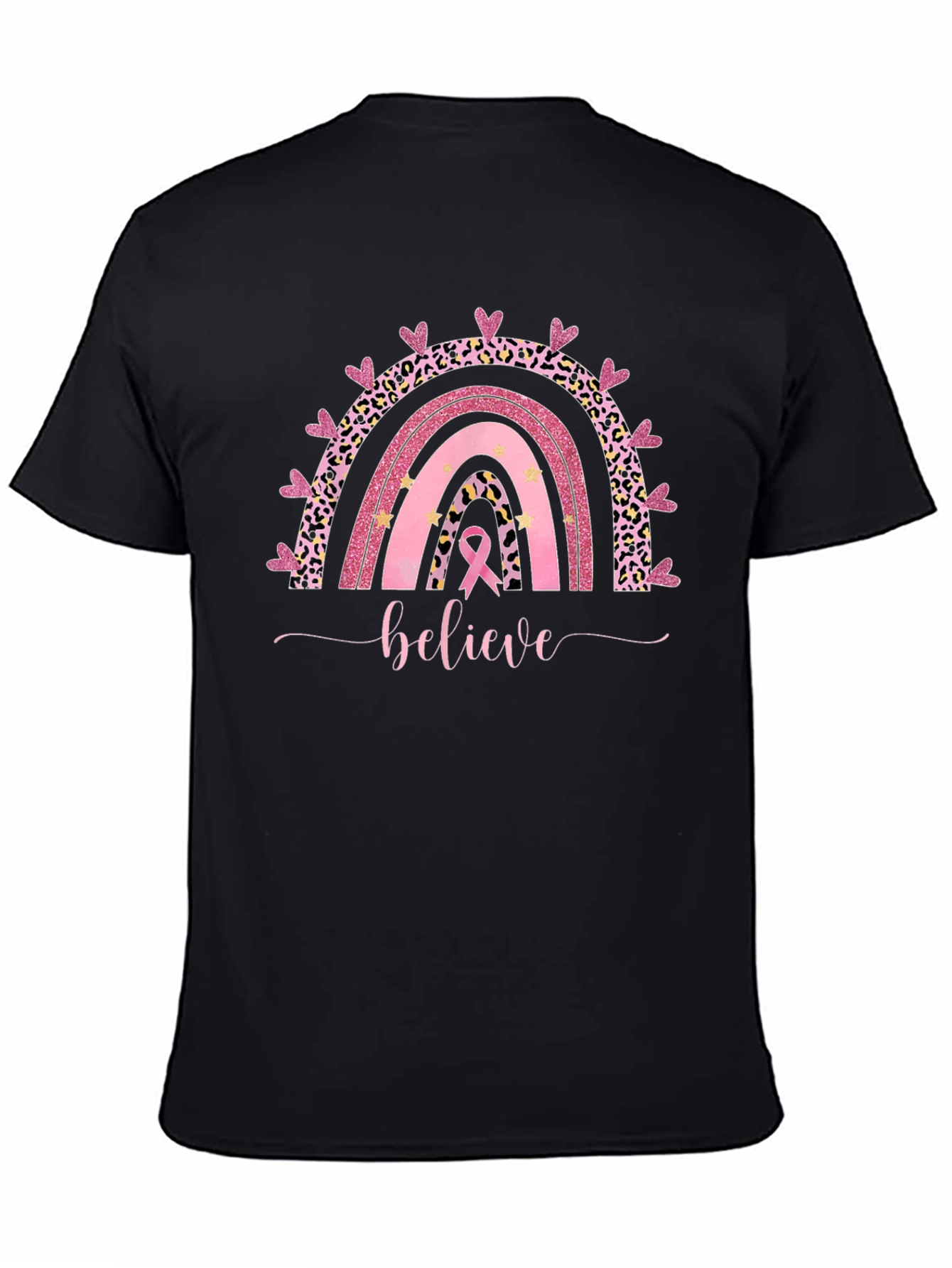 Believe Breast Cancer Rainbow T-Shirt