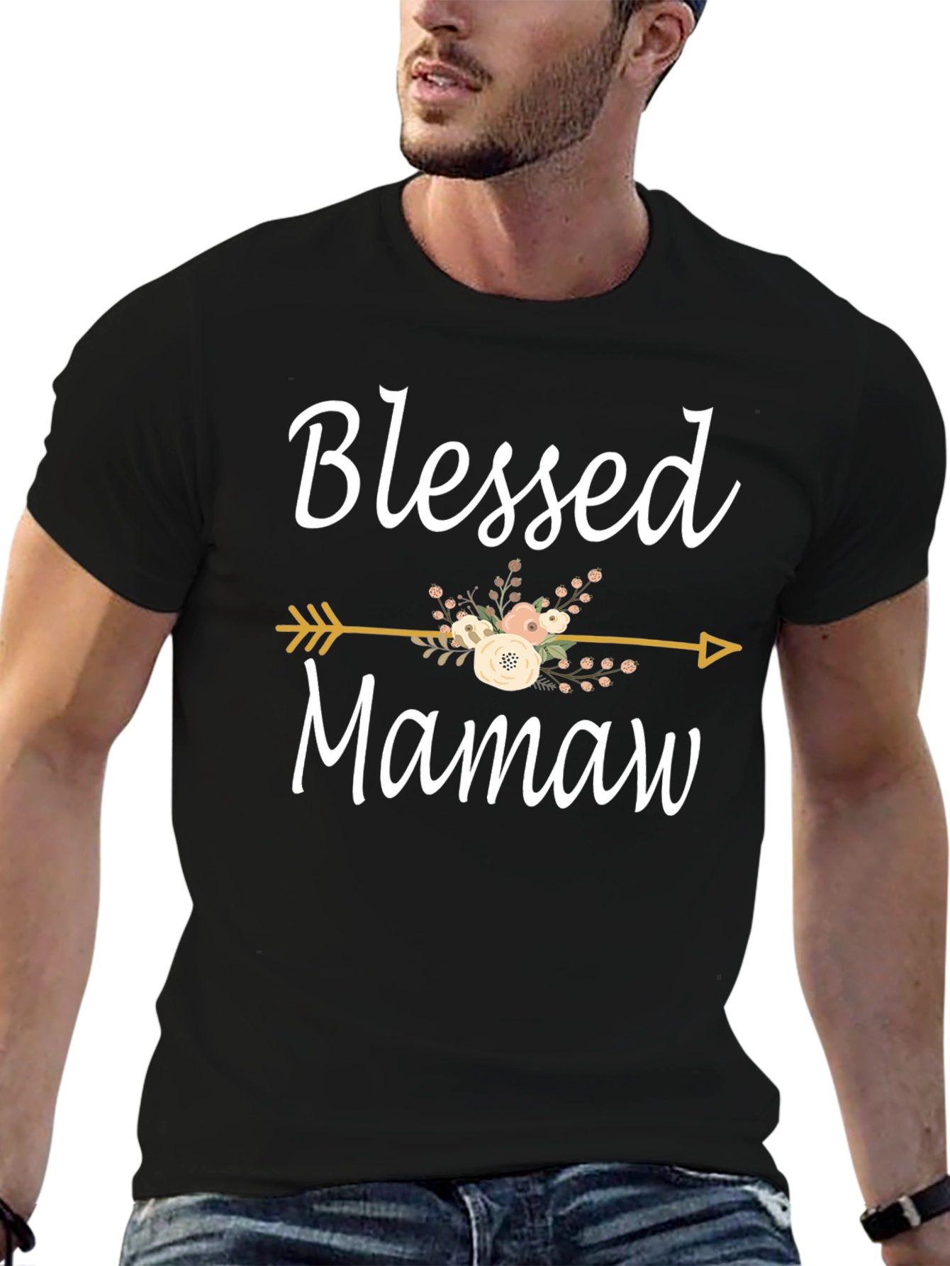 Blessed Mamaw Floral Arrow T-Shirt