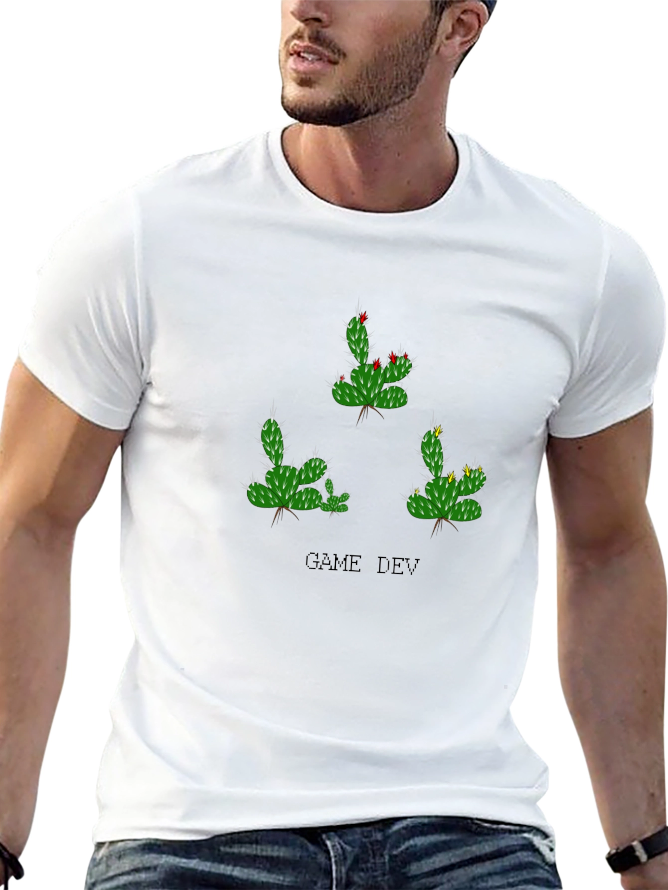 Game Dev Cactus T-Shirt - Black Cotton Tee