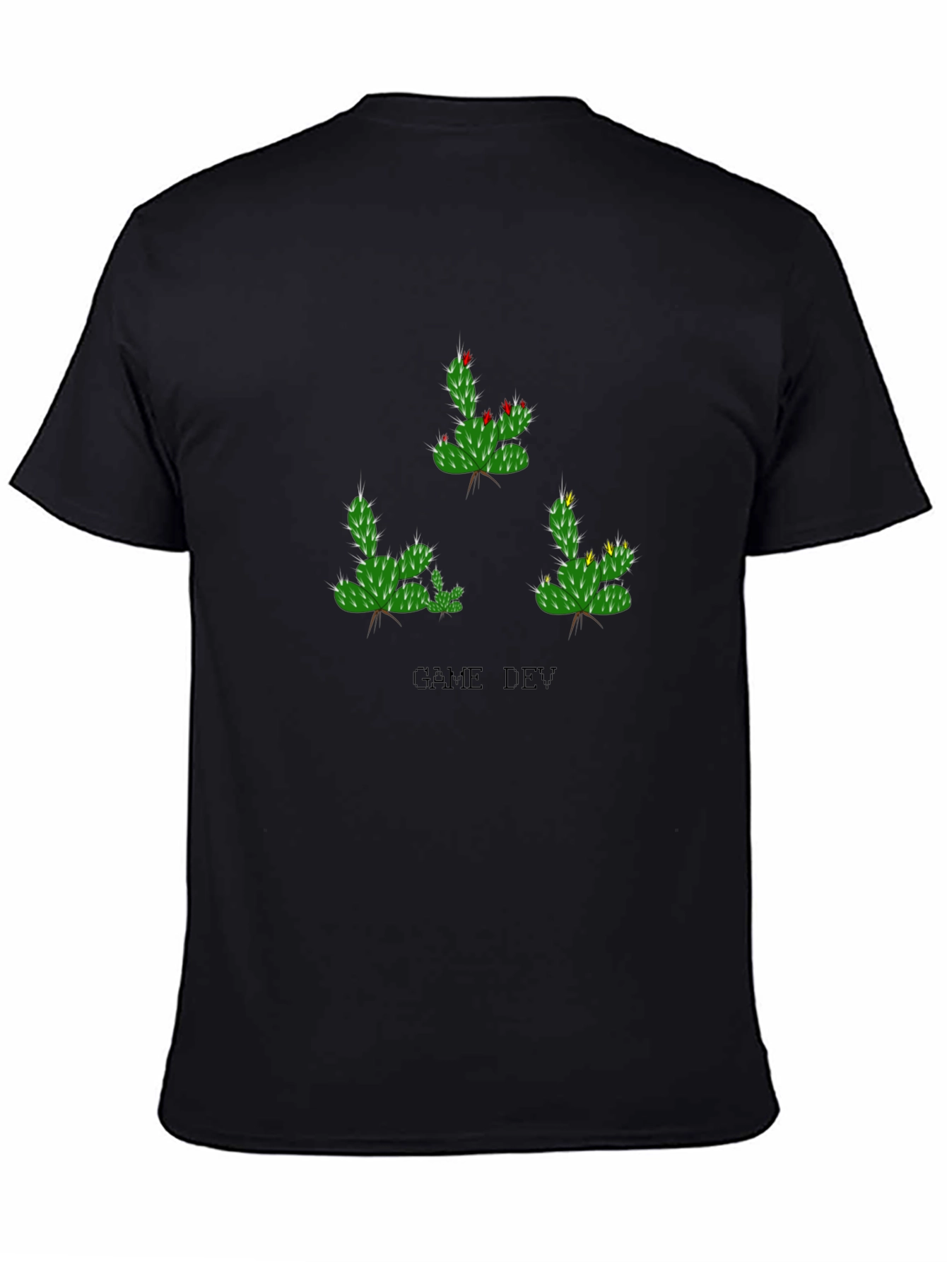 Game Dev Cactus T-Shirt - Black Cotton Tee
