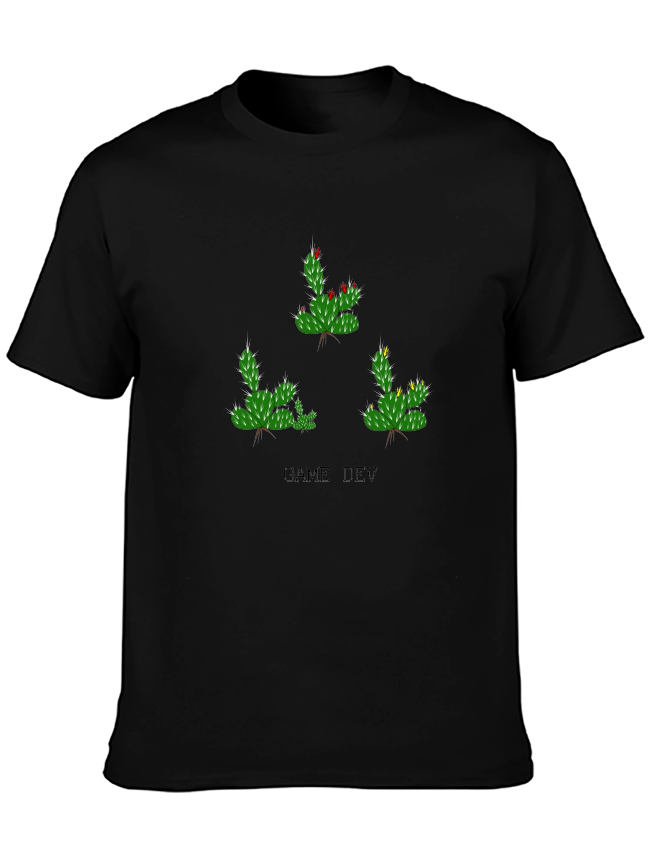 Game Dev Cactus T-Shirt - Black Cotton Tee