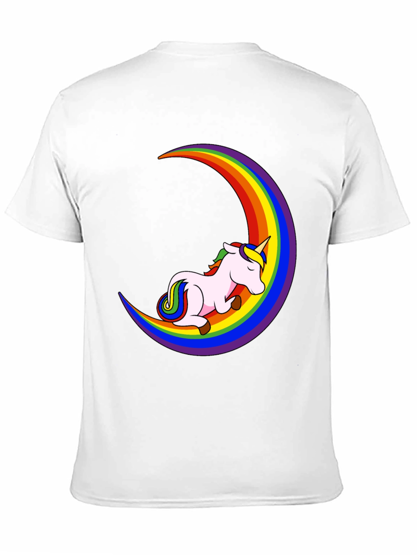 Unicorn Rainbow Moon Black T-Shirt