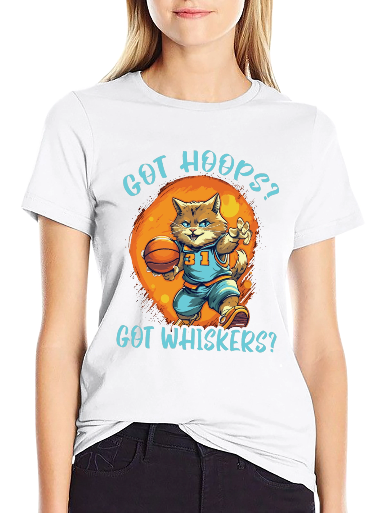 Got Hoops? Cat Basketball Graphic T-Shirt
