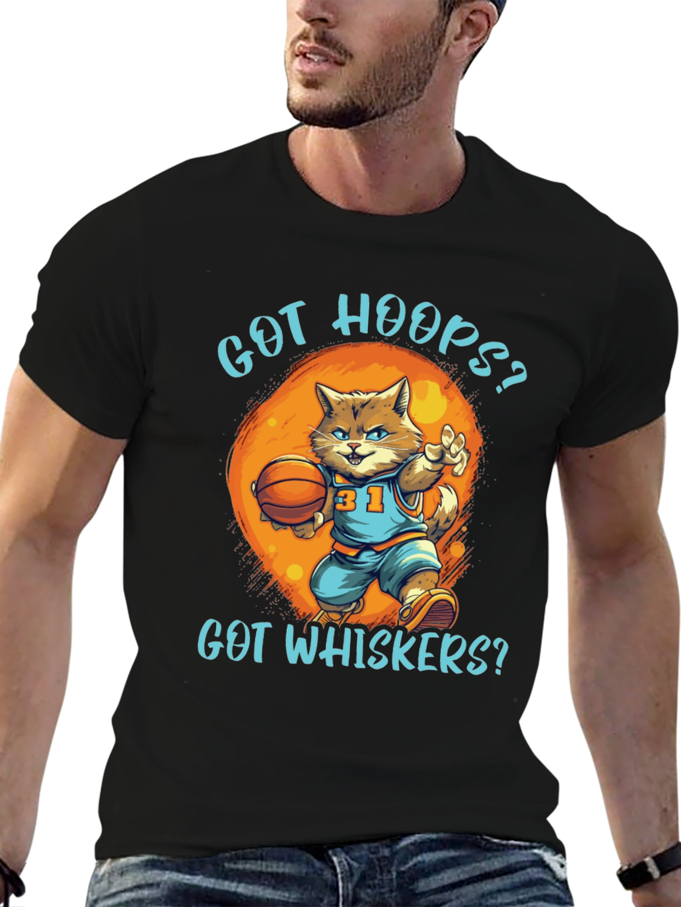 Got Hoops? Cat Basketball Graphic T-Shirt