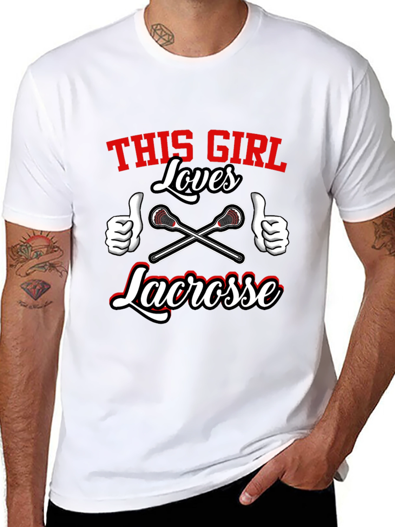 This Girl Loves Lacrosse Black T-Shirt