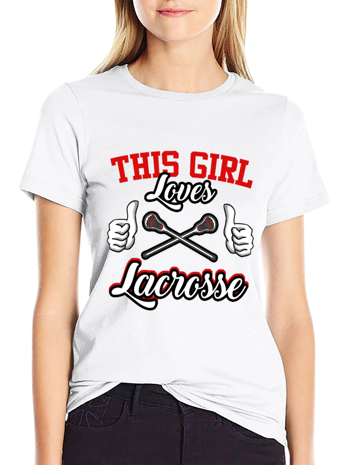 This Girl Loves Lacrosse Black T-Shirt