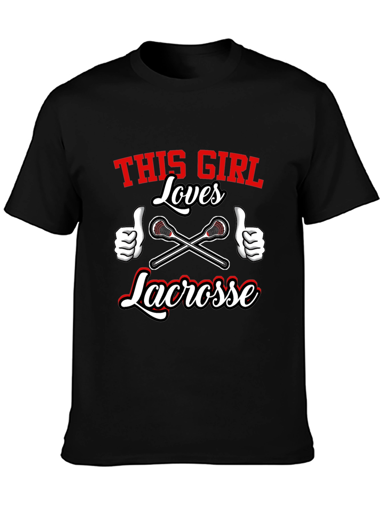 This Girl Loves Lacrosse Black T-Shirt