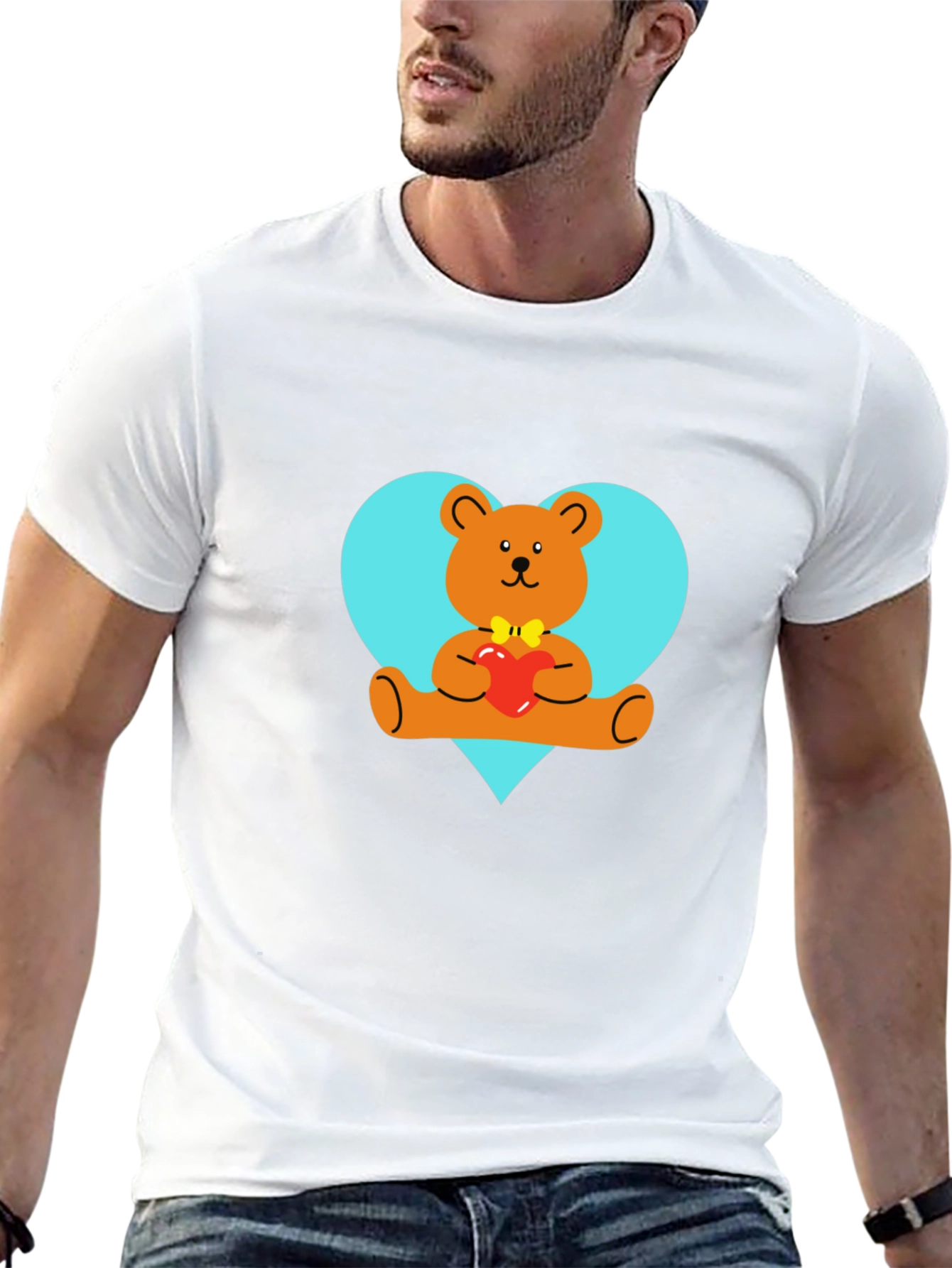 Heart Bear Tee - Cute Graphic T-Shirt