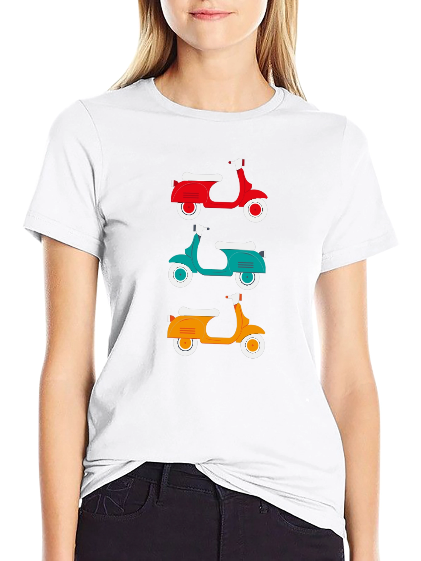 Retro Scooter T-Shirt - Classic Italian Moped Design