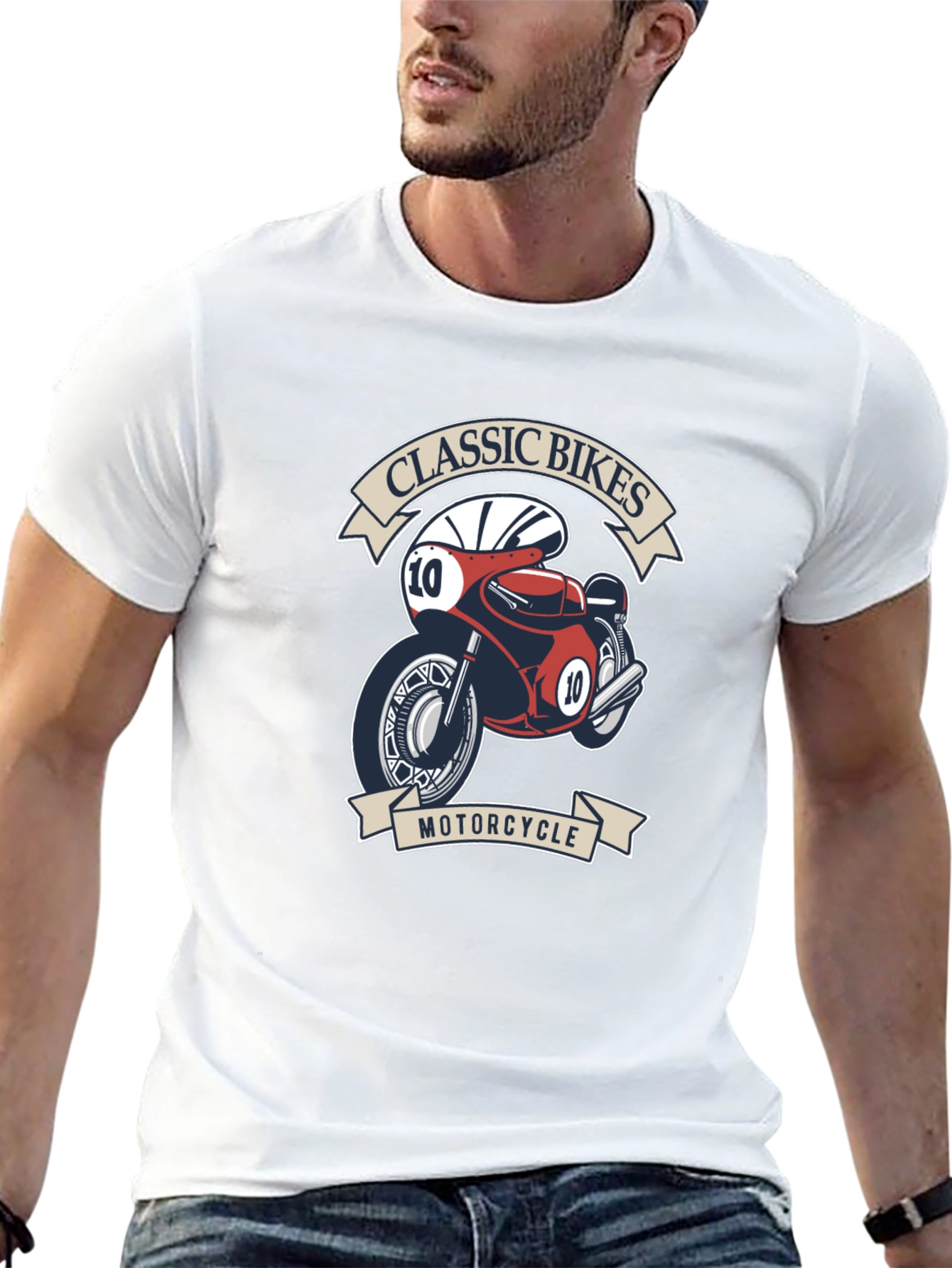 Classic Bikes Motorcycle Graphic T-Shirt - Black