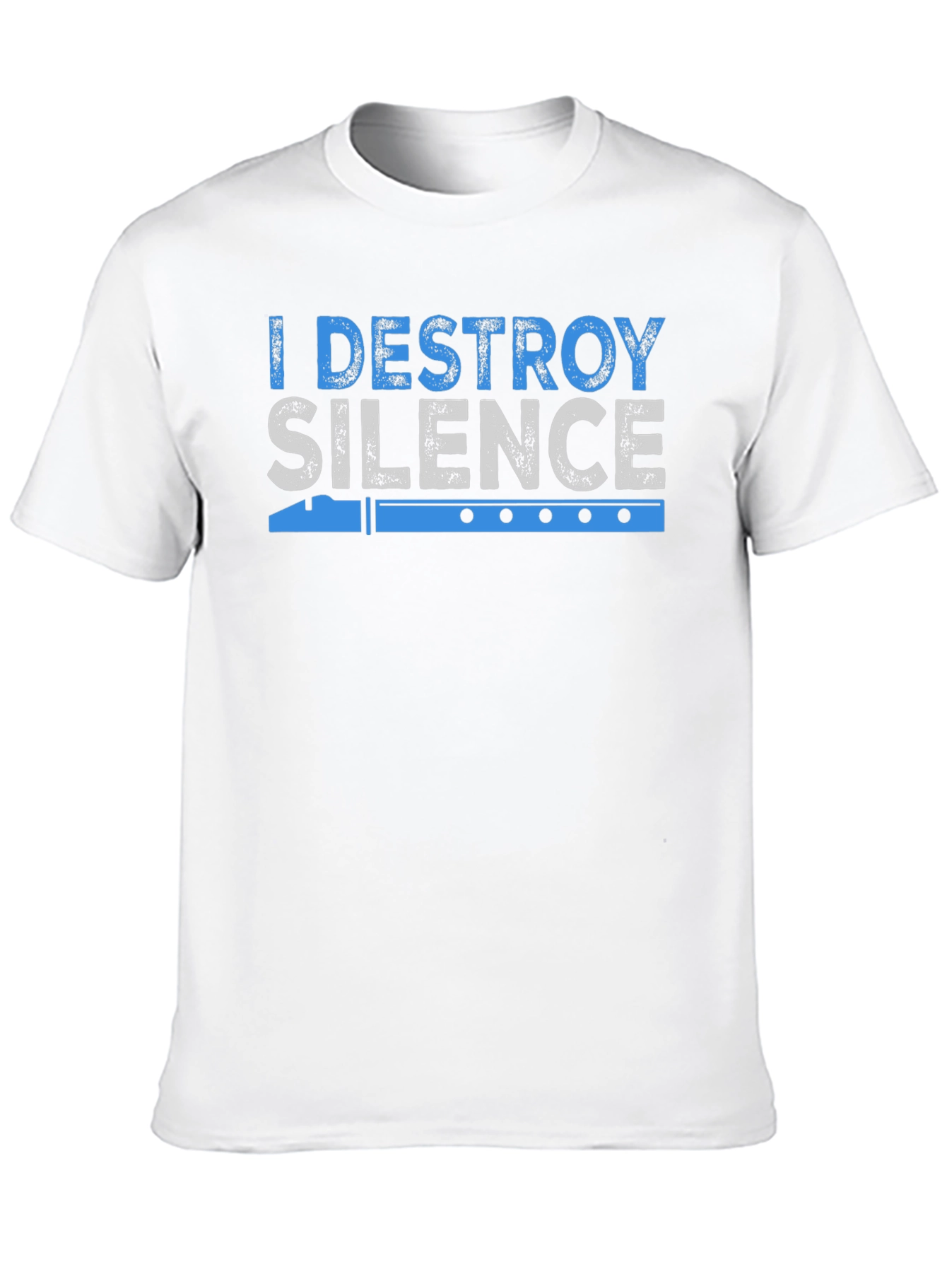 I Destroy Silence Flute Player T-Shirt