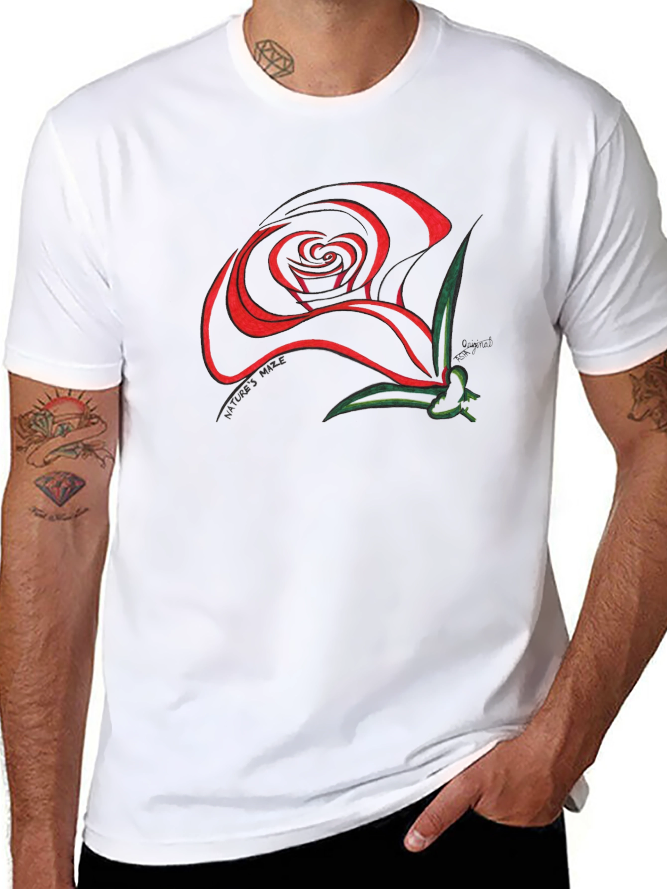 Abstract Rose Graphic T-Shirt - Unisex Cotton Tee