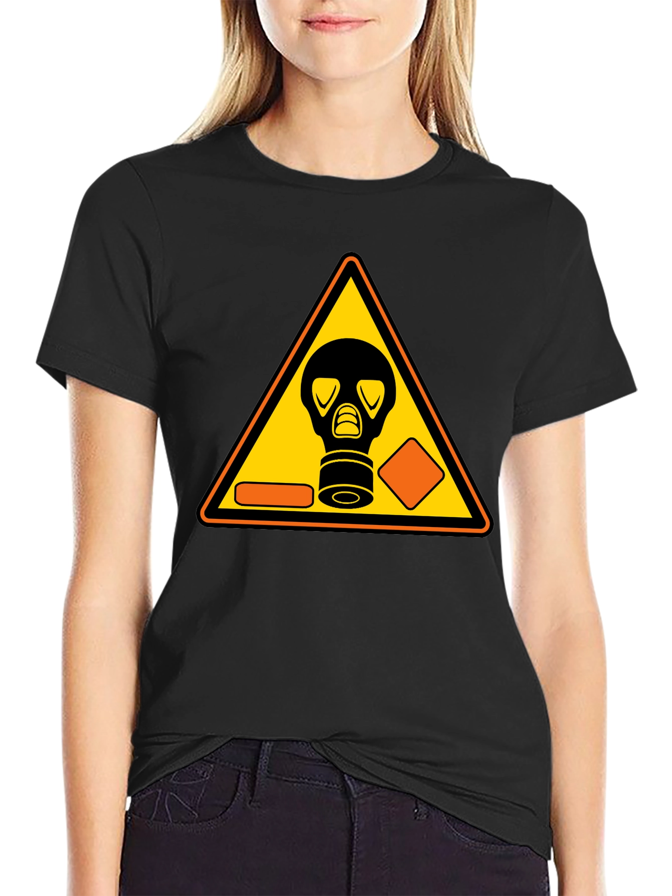 Biohazard Gas Mask Graphic Black T-Shirt
