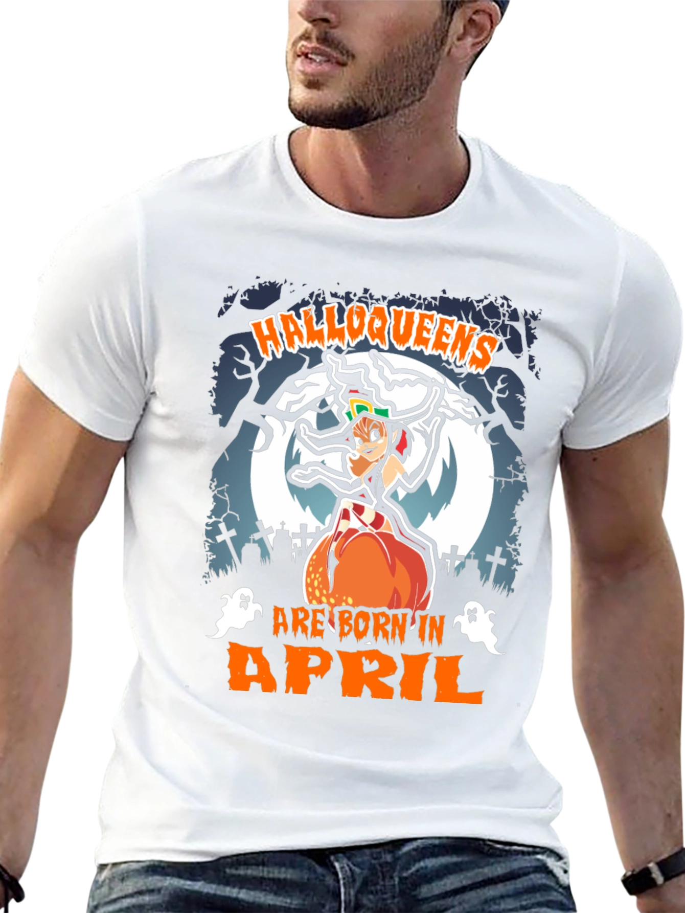 Halloqueens Born in April T-Shirt