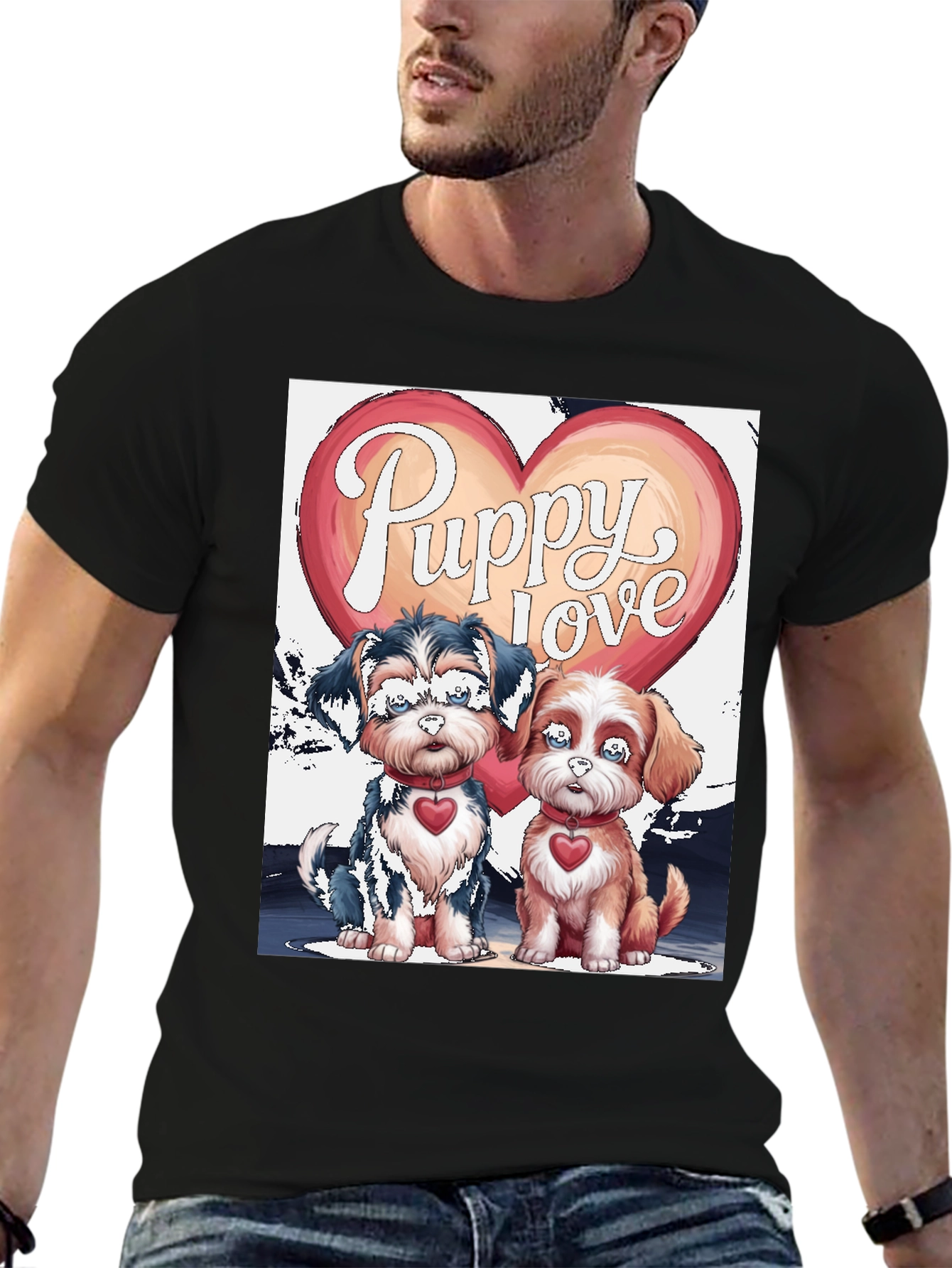 Puppy Love Valentines Day Graphic Tee