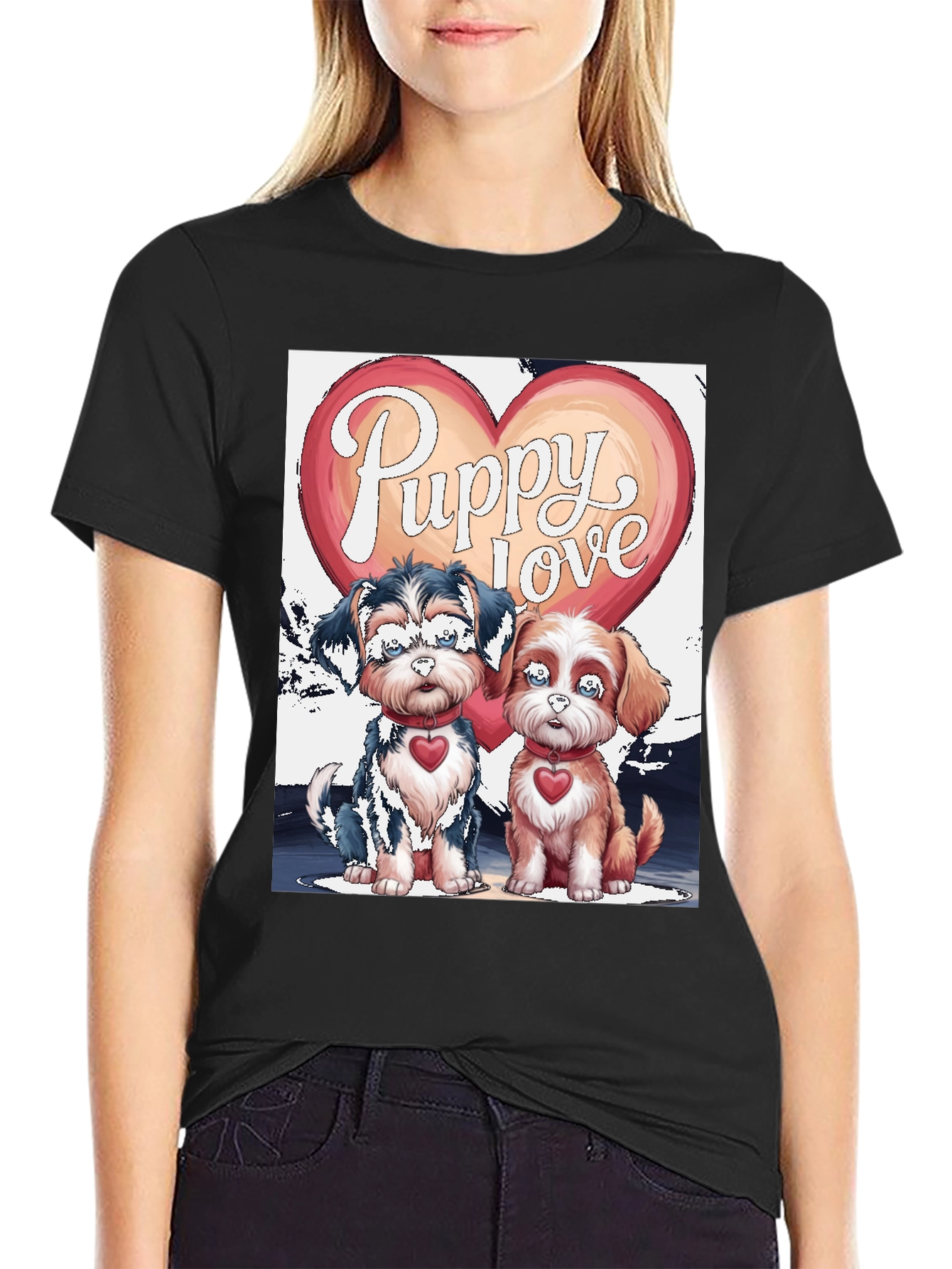 Puppy Love Valentines Day Graphic Tee