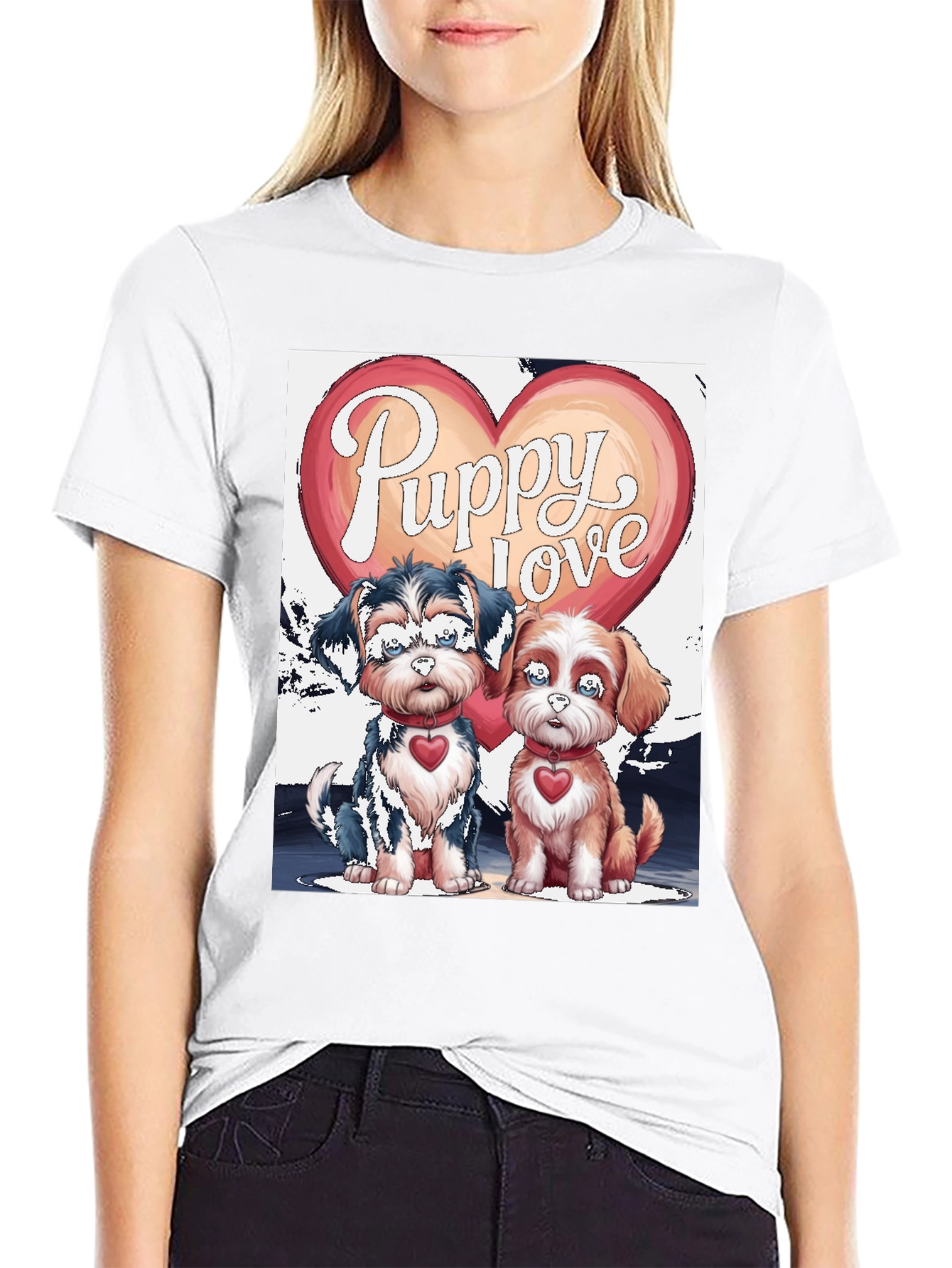Puppy Love Valentines Day Graphic Tee