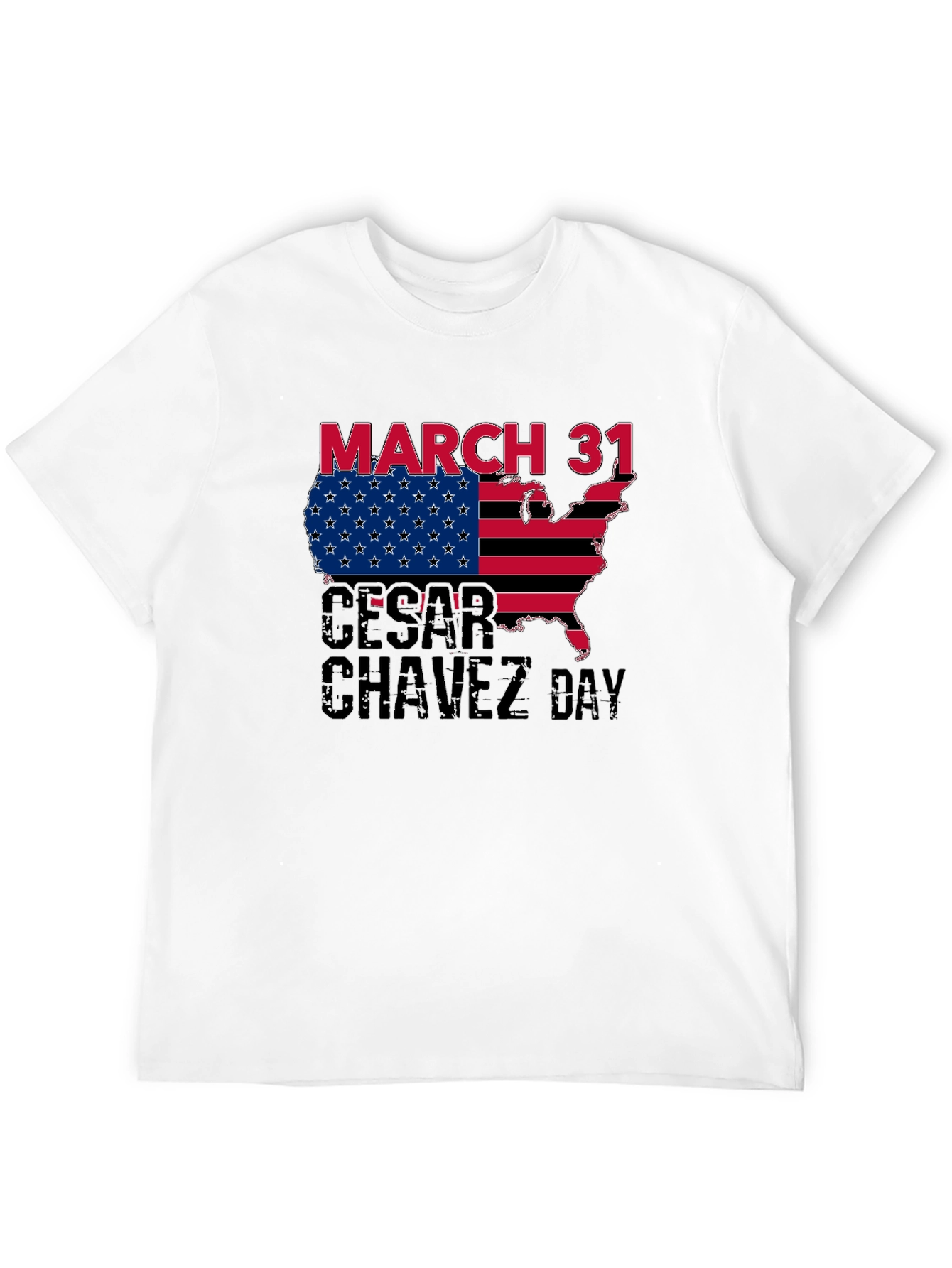Cesar Chavez Day T-Shirt - March 31 USA Flag