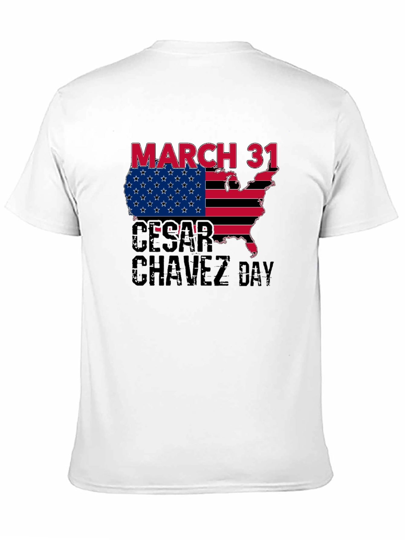 Cesar Chavez Day T-Shirt - March 31 USA Flag
