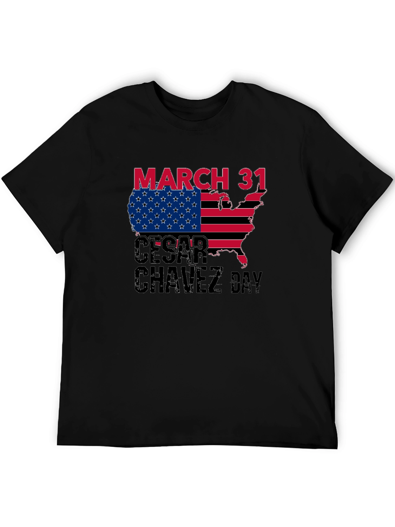 Cesar Chavez Day T-Shirt - March 31 USA Flag