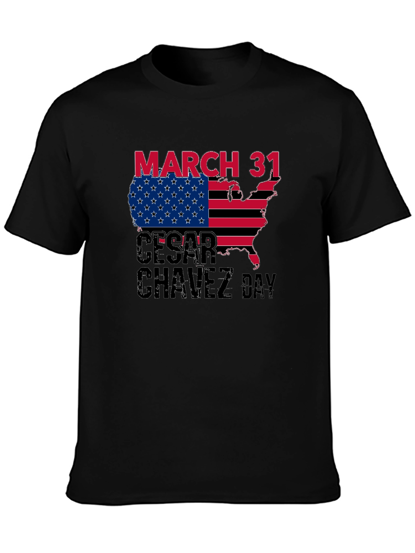 Cesar Chavez Day T-Shirt - March 31 USA Flag