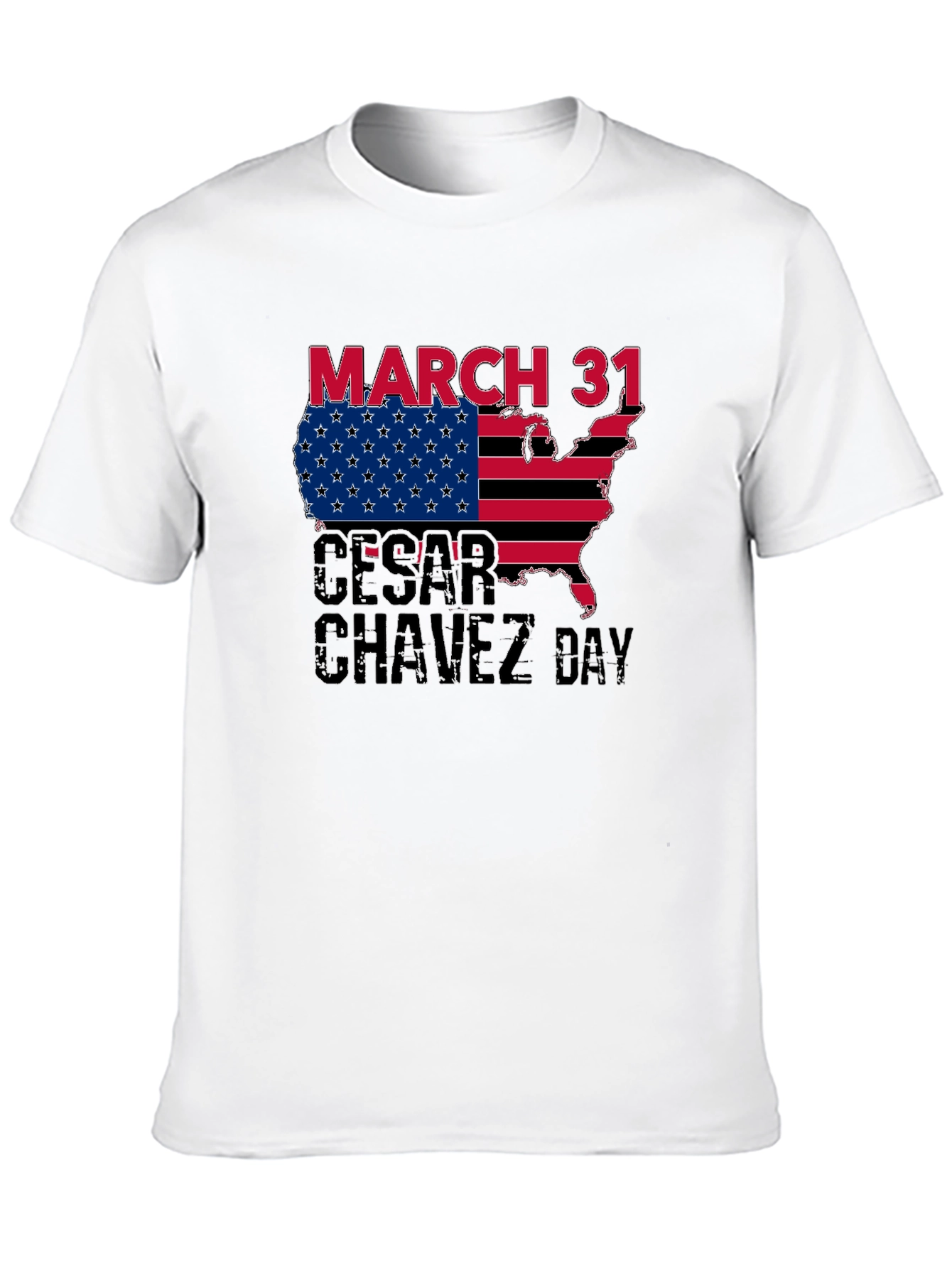 Cesar Chavez Day T-Shirt - March 31 USA Flag
