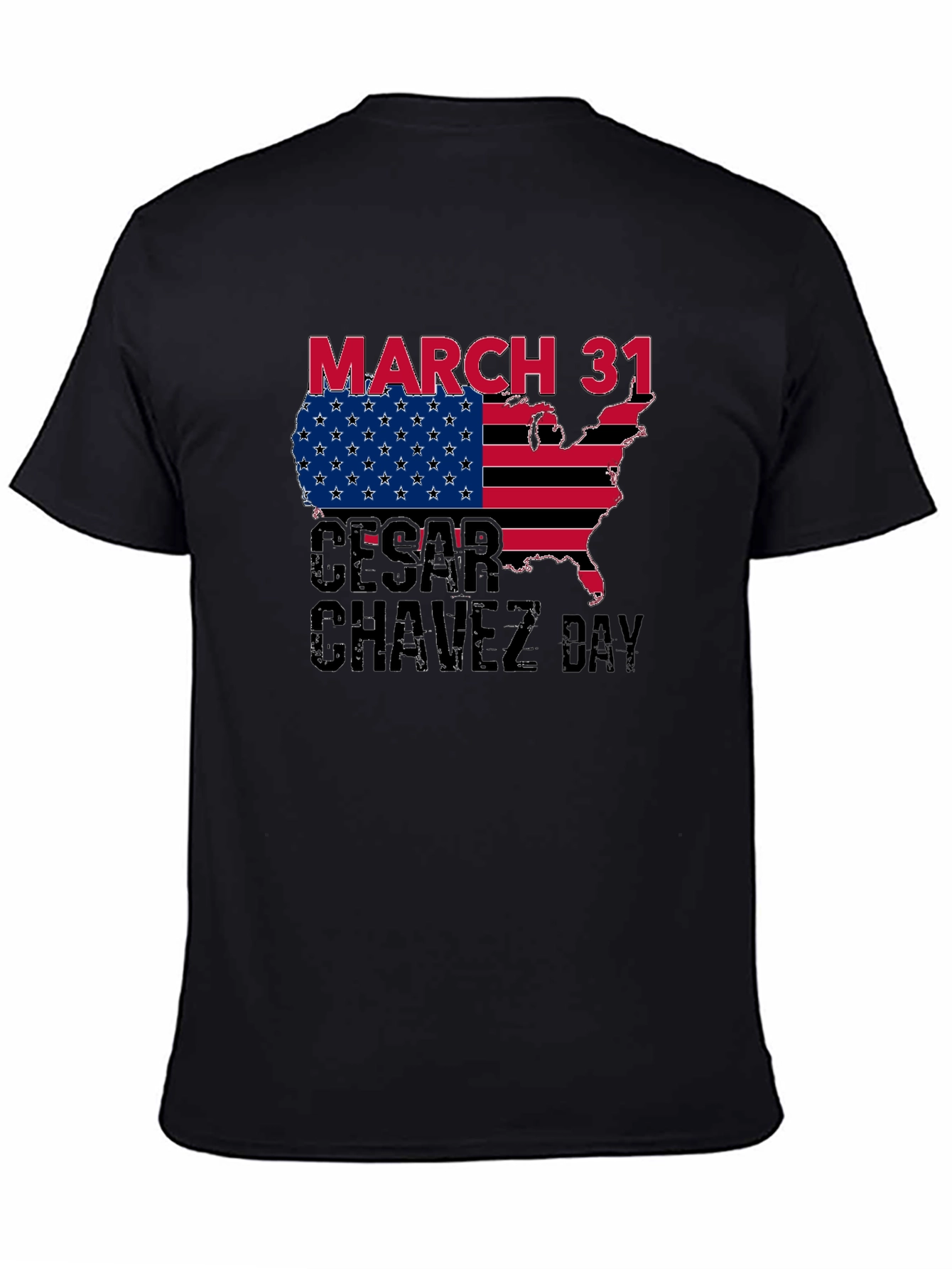 Cesar Chavez Day T-Shirt - March 31 USA Flag