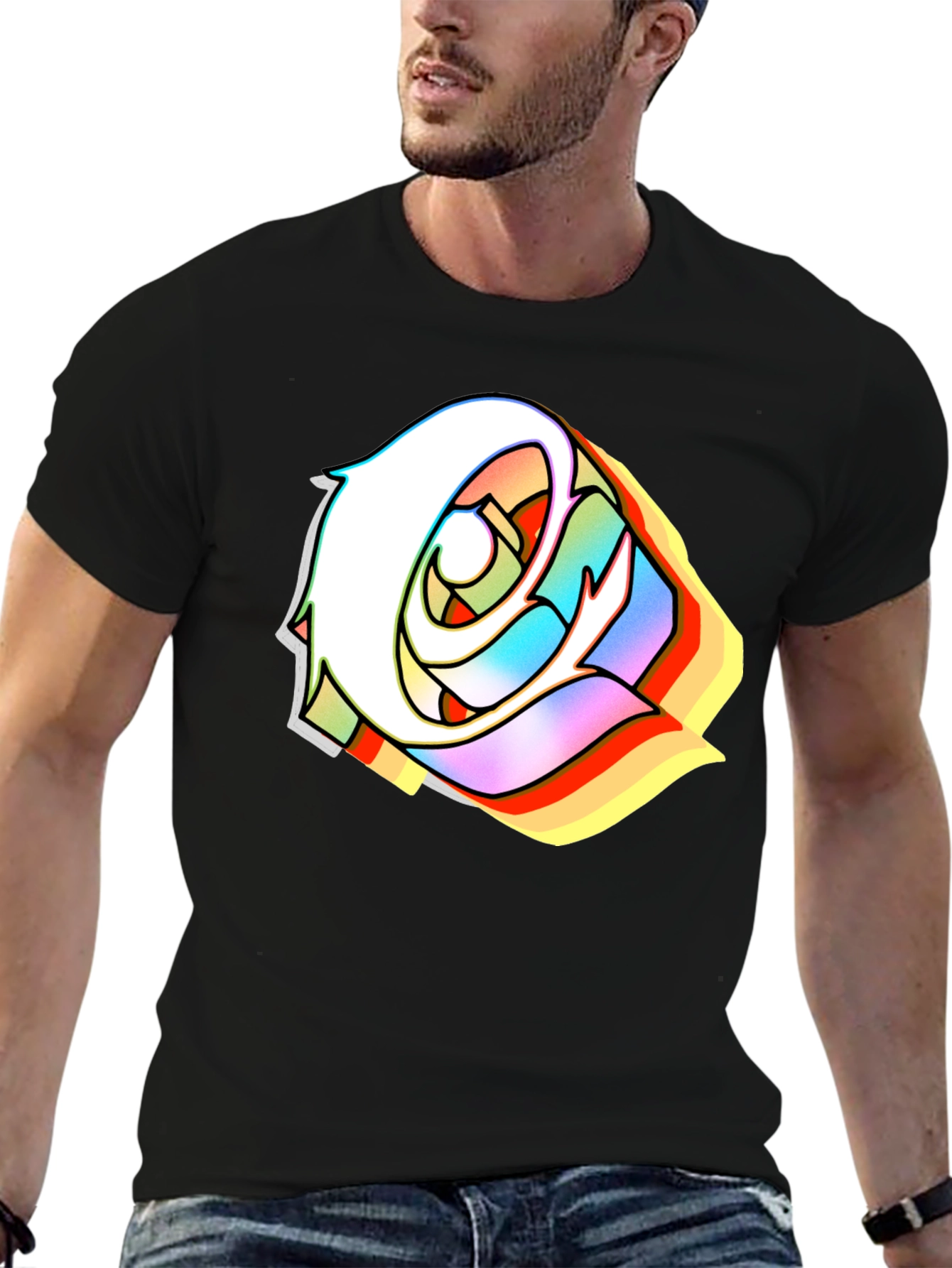 Edgy Rose Black T-Shirt - Stylish Urban Streetwear