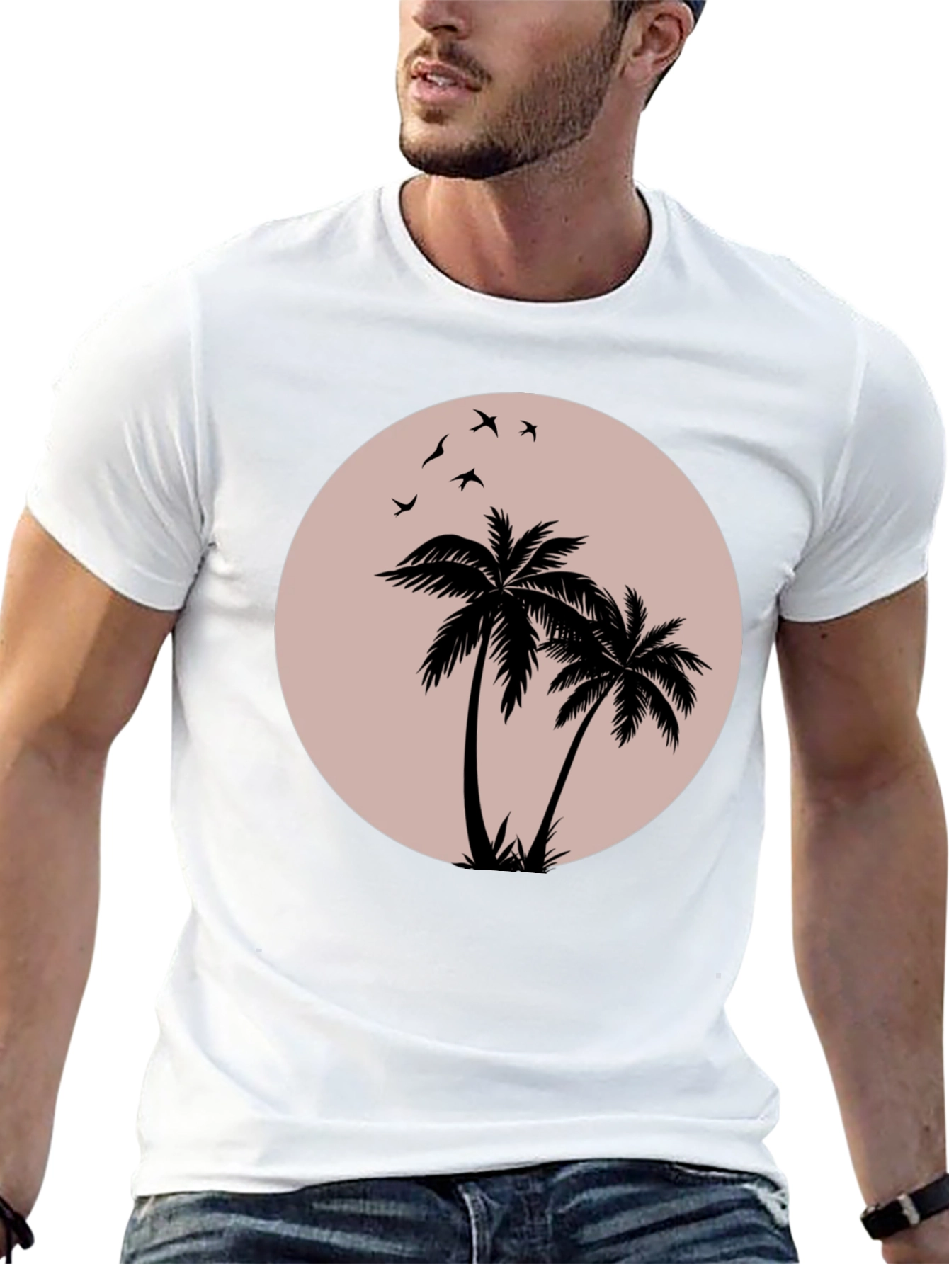 Black Palm Tree Graphic T-Shirt