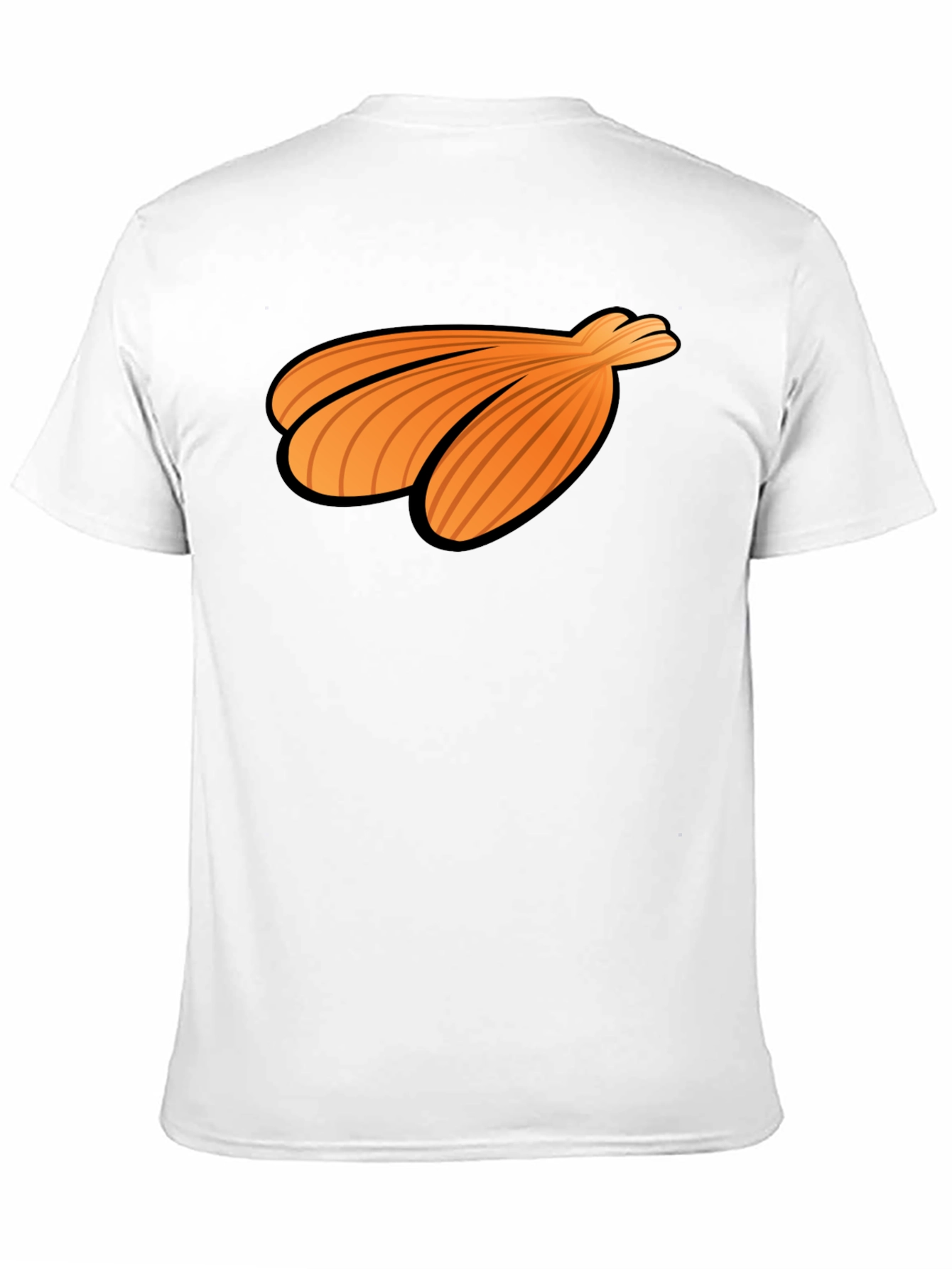 Orange Seashell Graphic Print Black T-Shirt