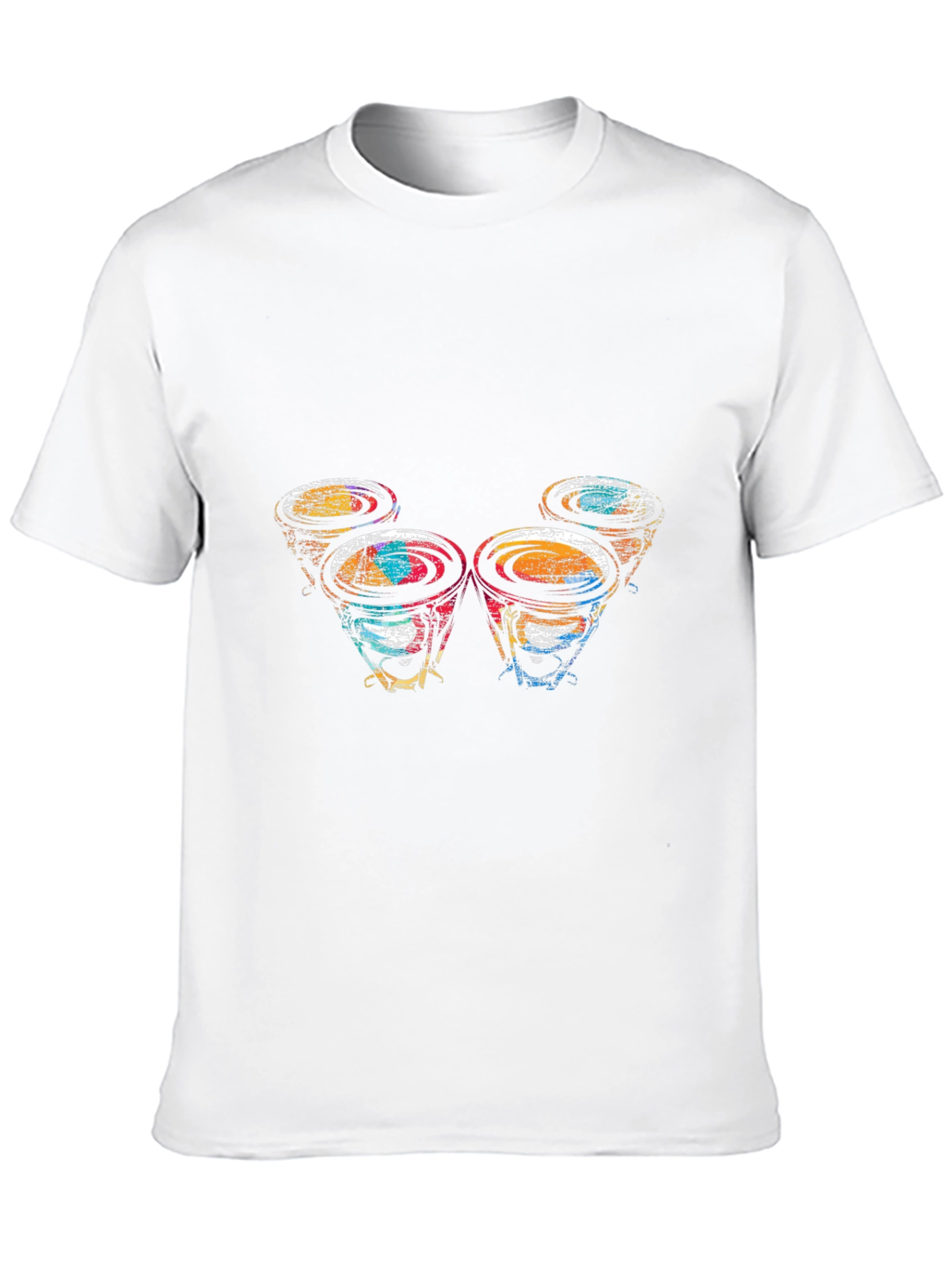 Abstract Drums Graphic Black T-Shirt